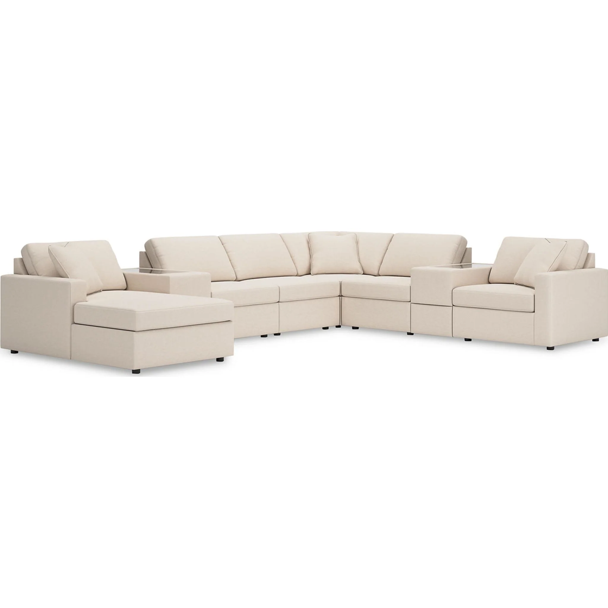 Modmax 8 Piece Modular Sectional with Chaise and Storage Consoles - Image 39