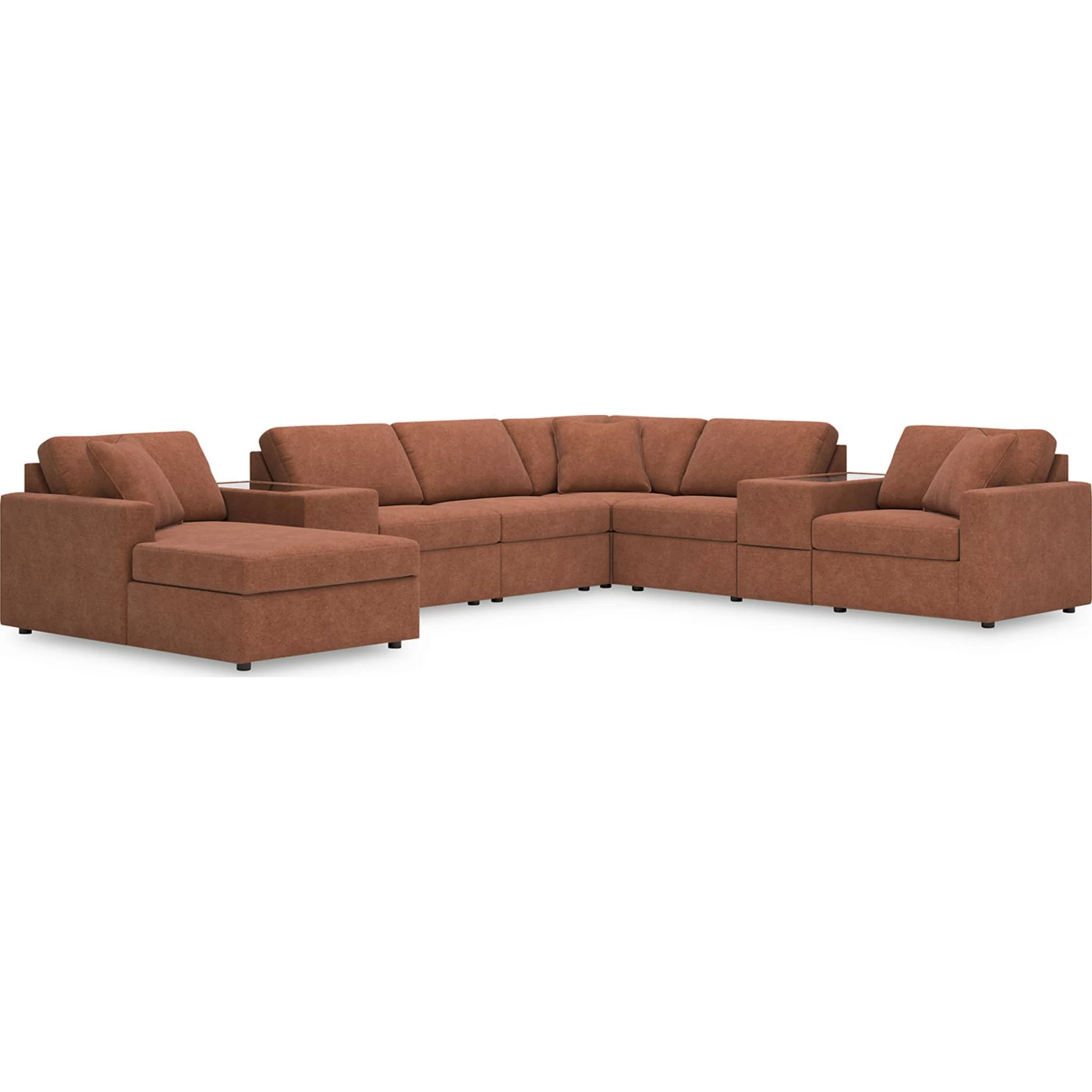 Modmax 8 Piece Modular Sectional with Chaise and Storage Consoles - Image 9