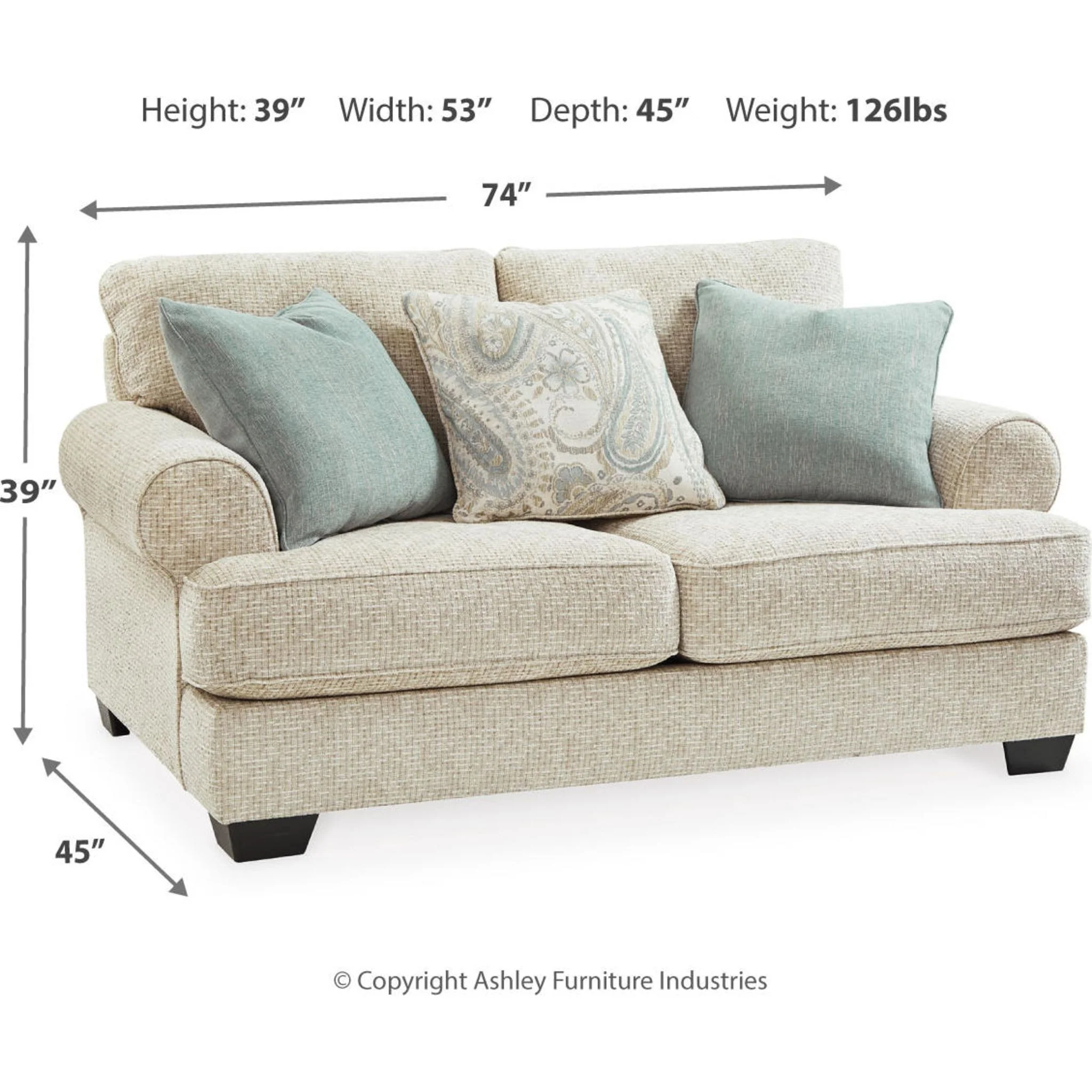 Monaghan Loveseat - Sandstone - Image 4