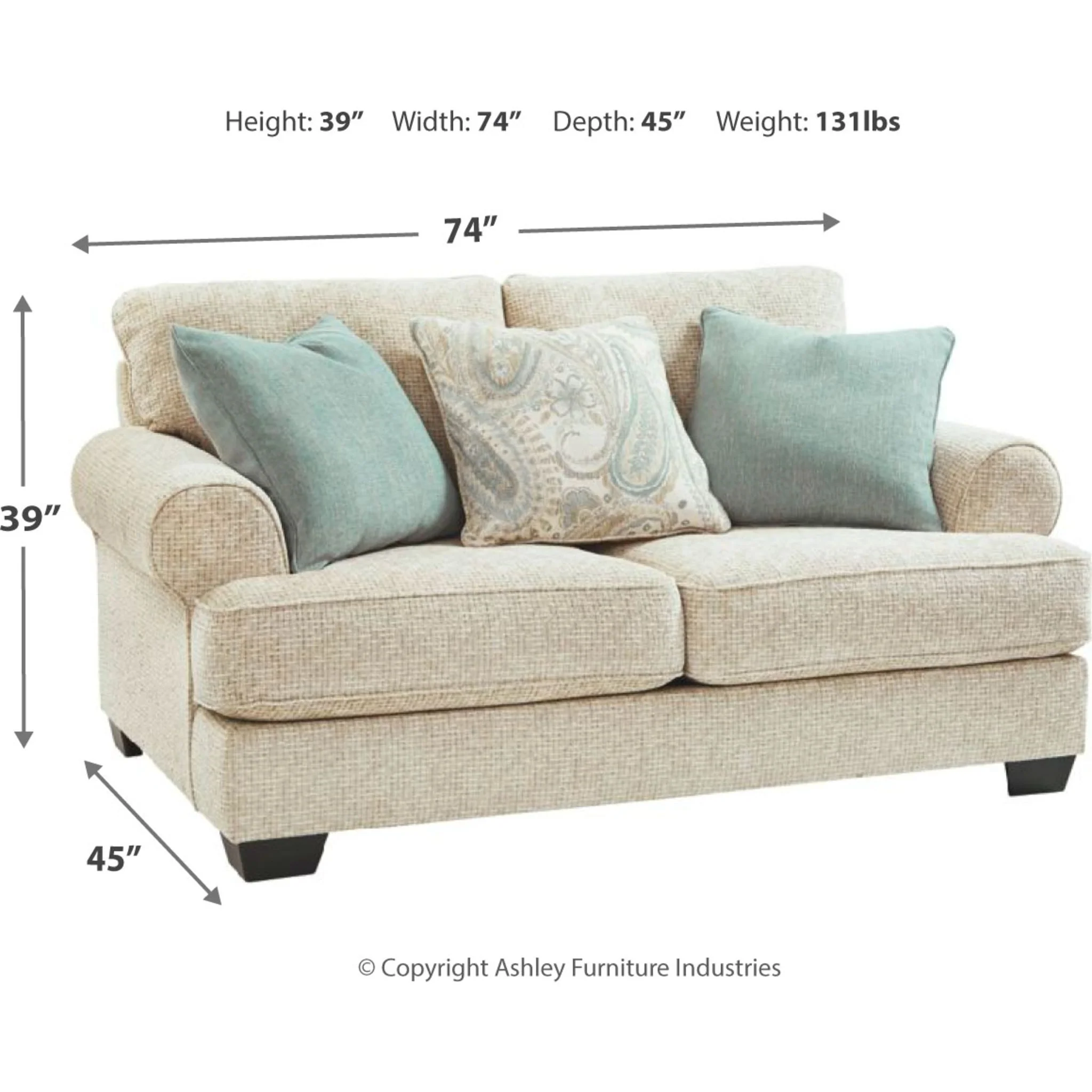 Monaghan Loveseat - Sandstone - Image 5