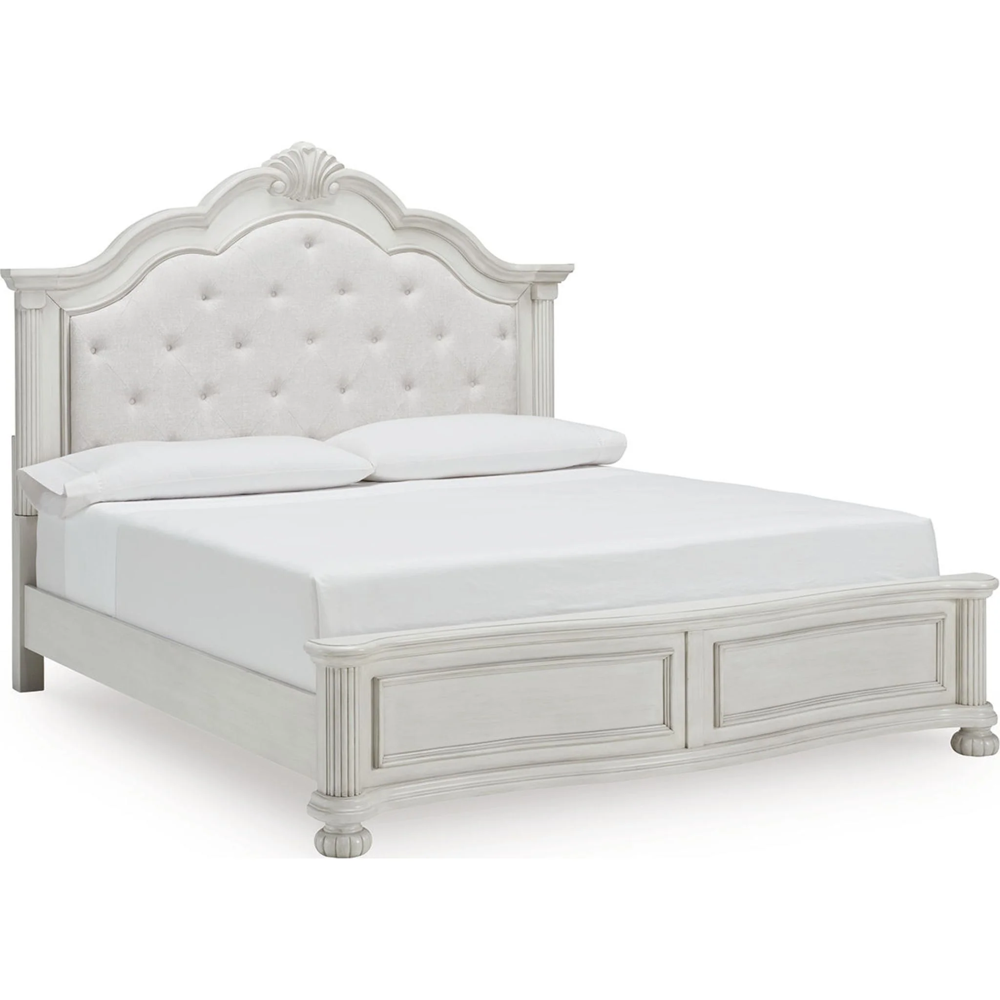 Montelaine King Panel Bed - Antique White