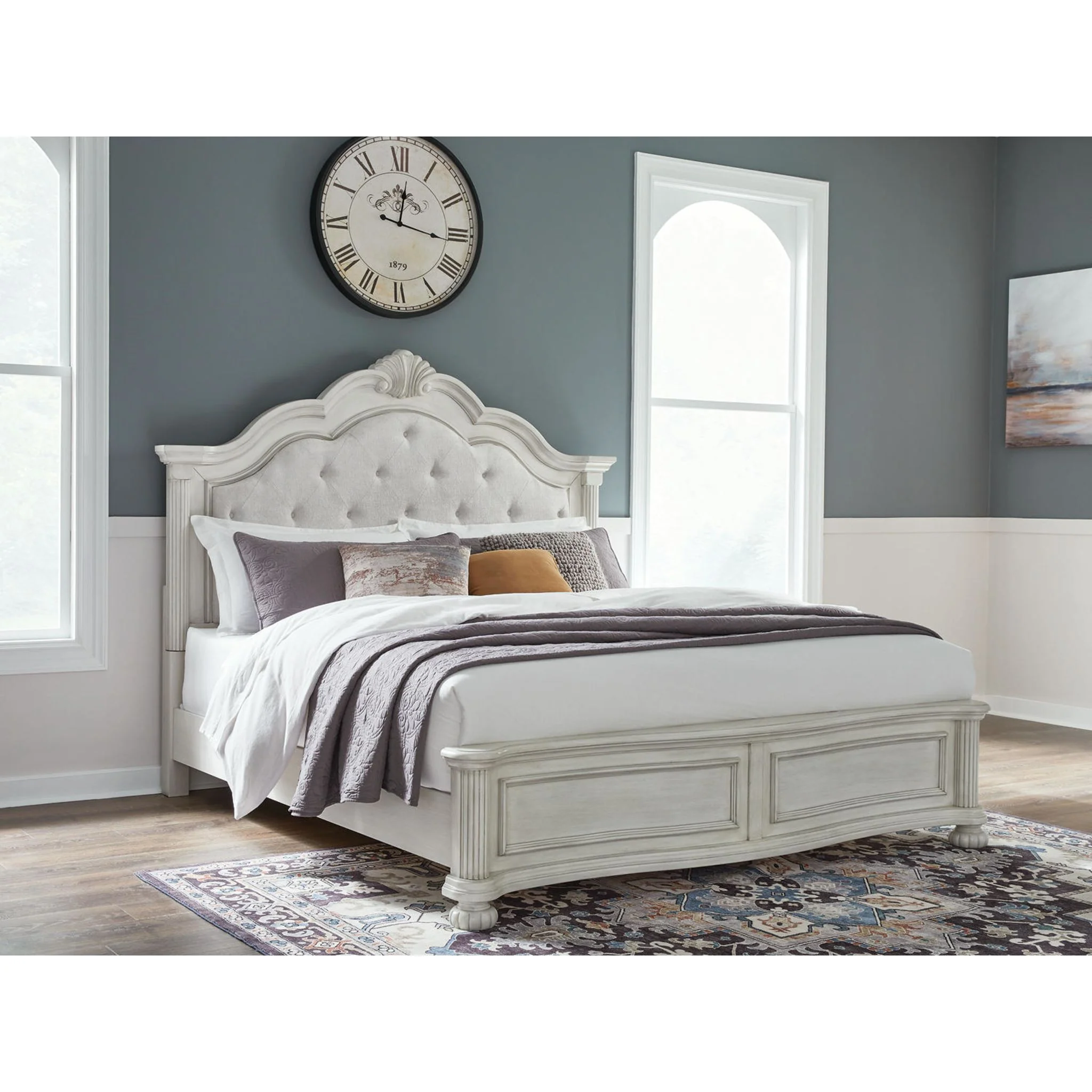 Montelaine King Panel Bed - Antique White - Image 2