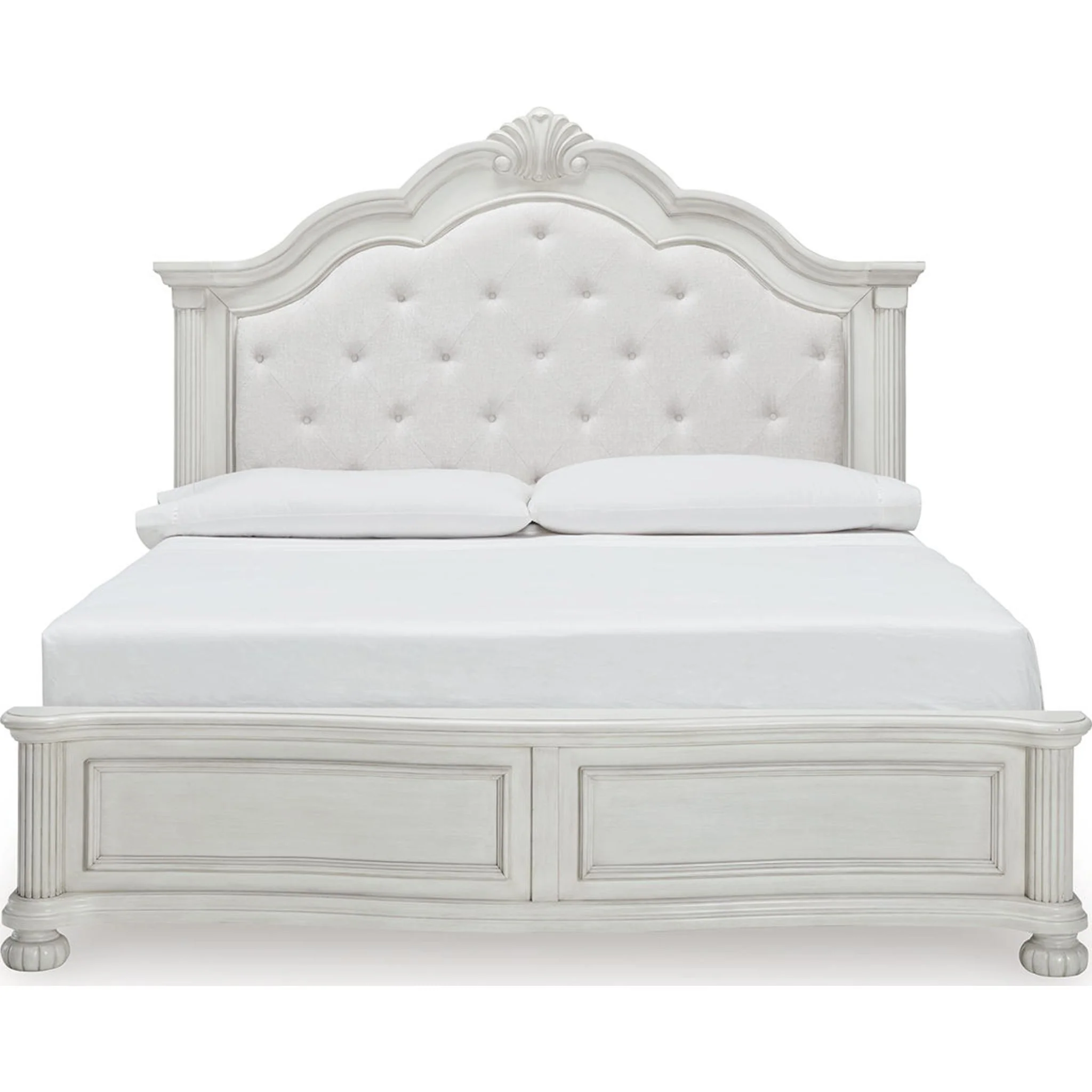 Montelaine King Panel Bed - Antique White - Image 3