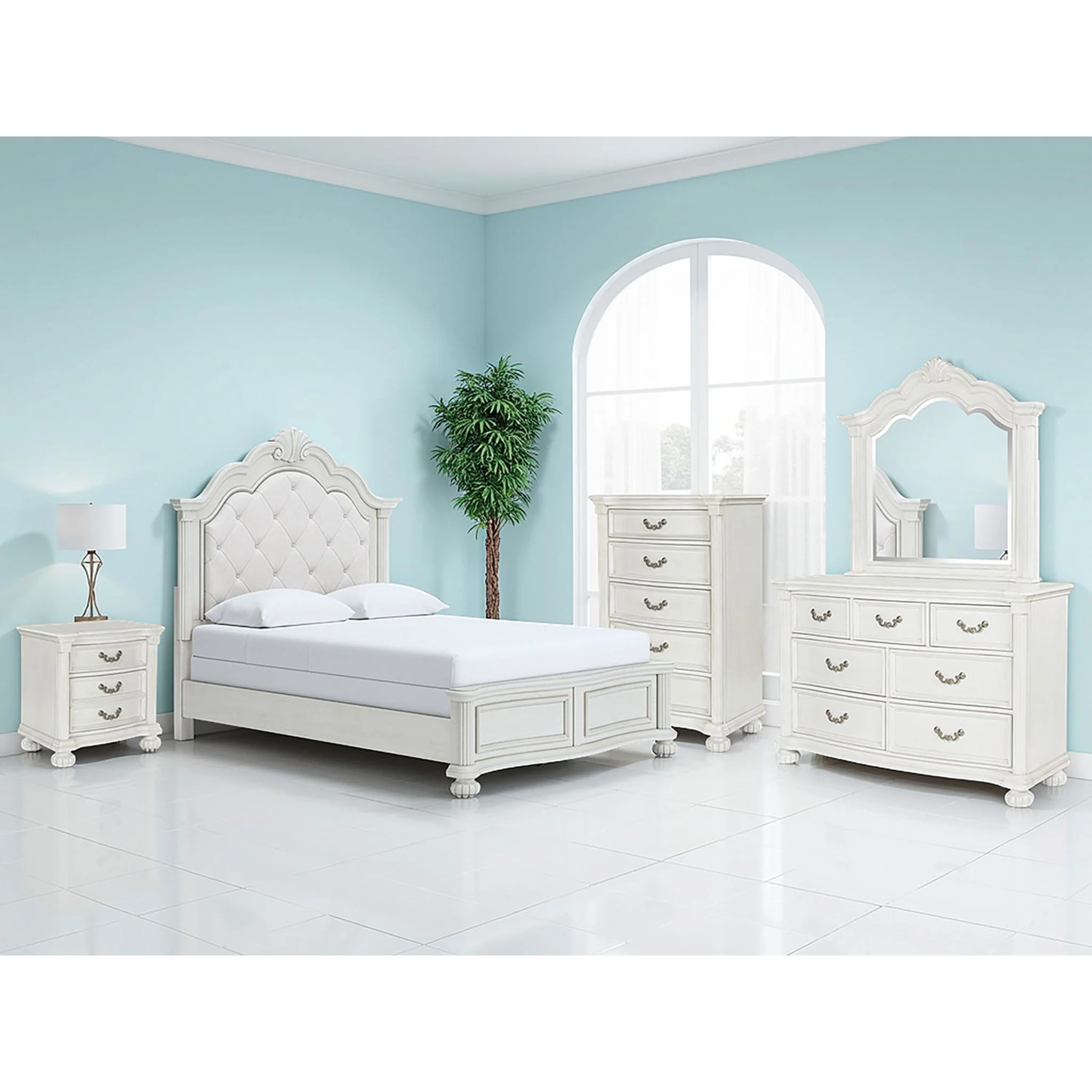 Montelaine Queen Panel Bed - Antique White - Image 2