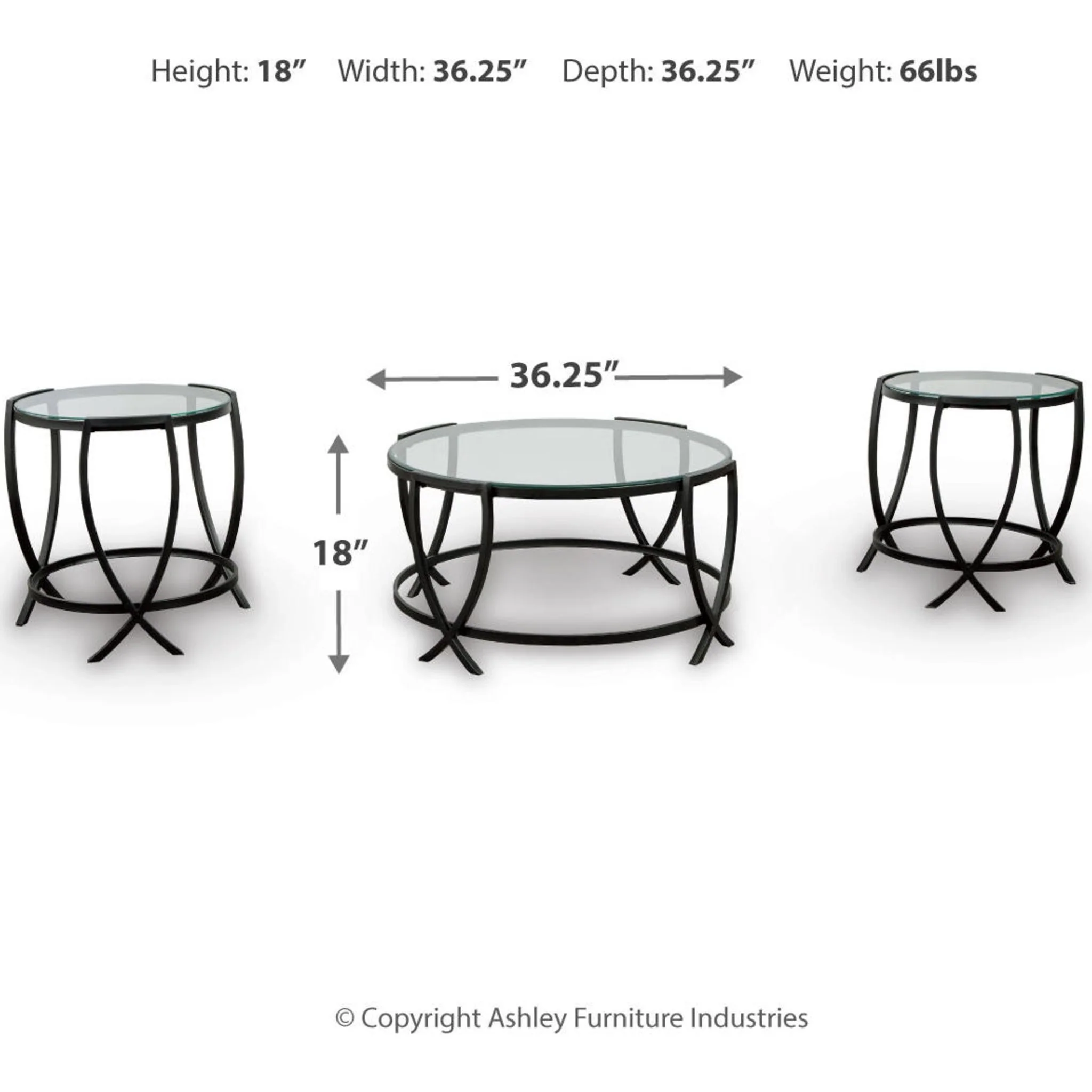 Morgantown 3 Pack Tables - Black - Image 9