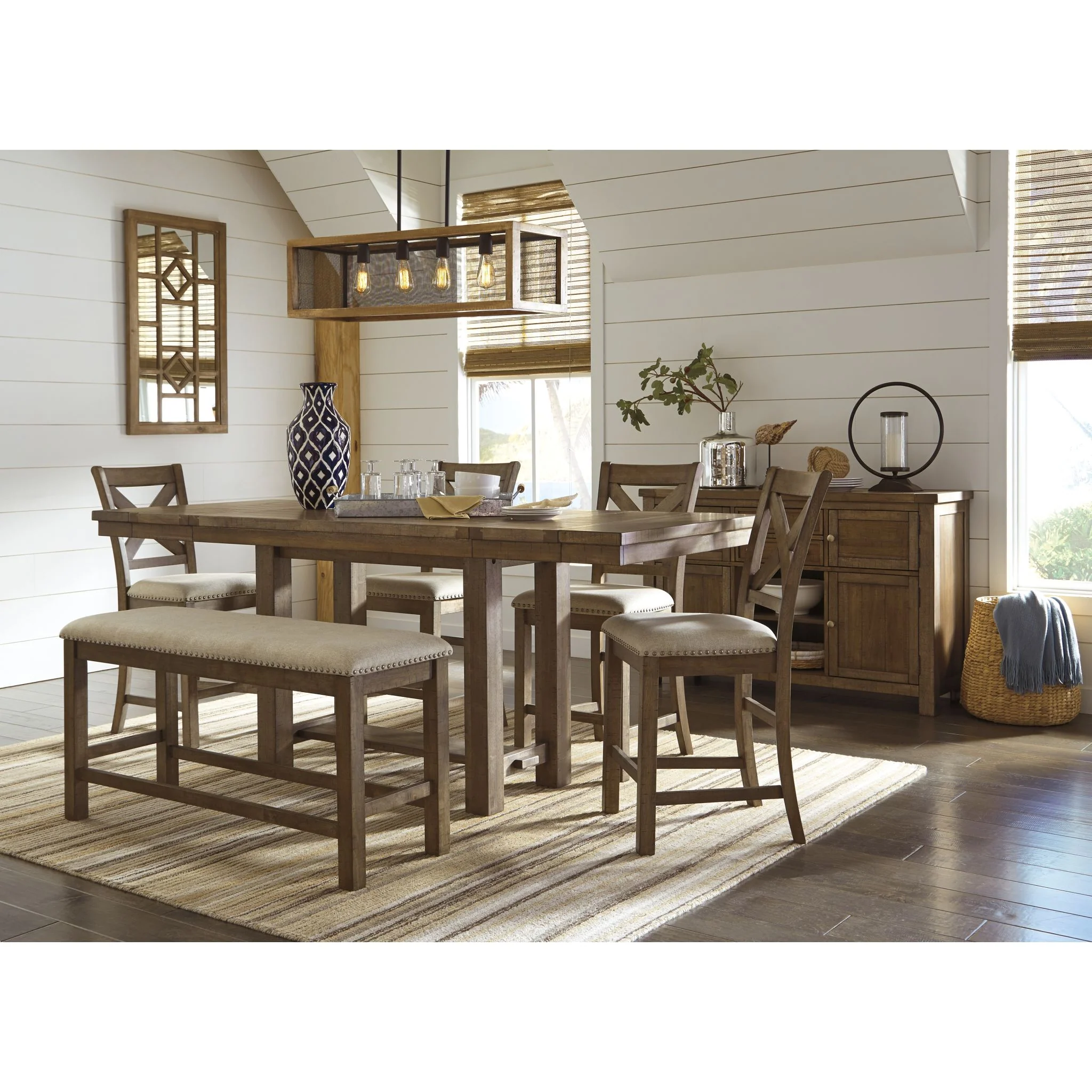 Moriville Counter Height Bench - Beige - (D631-09) - Image 5