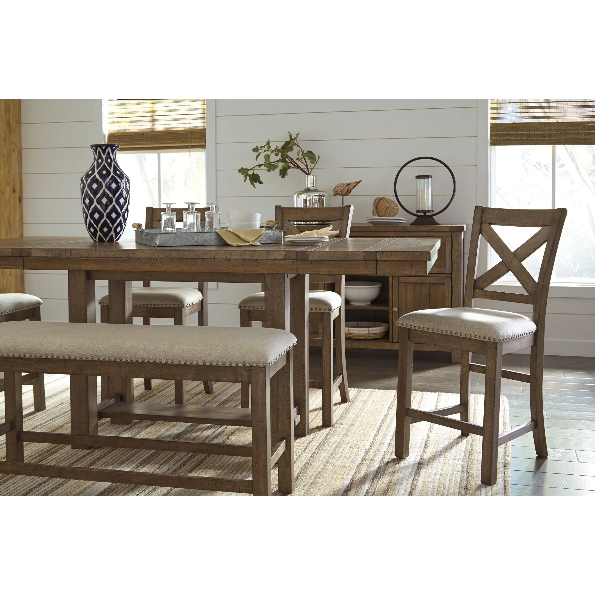 Moriville Counter Height Bench - Beige - (D631-09) - Image 6