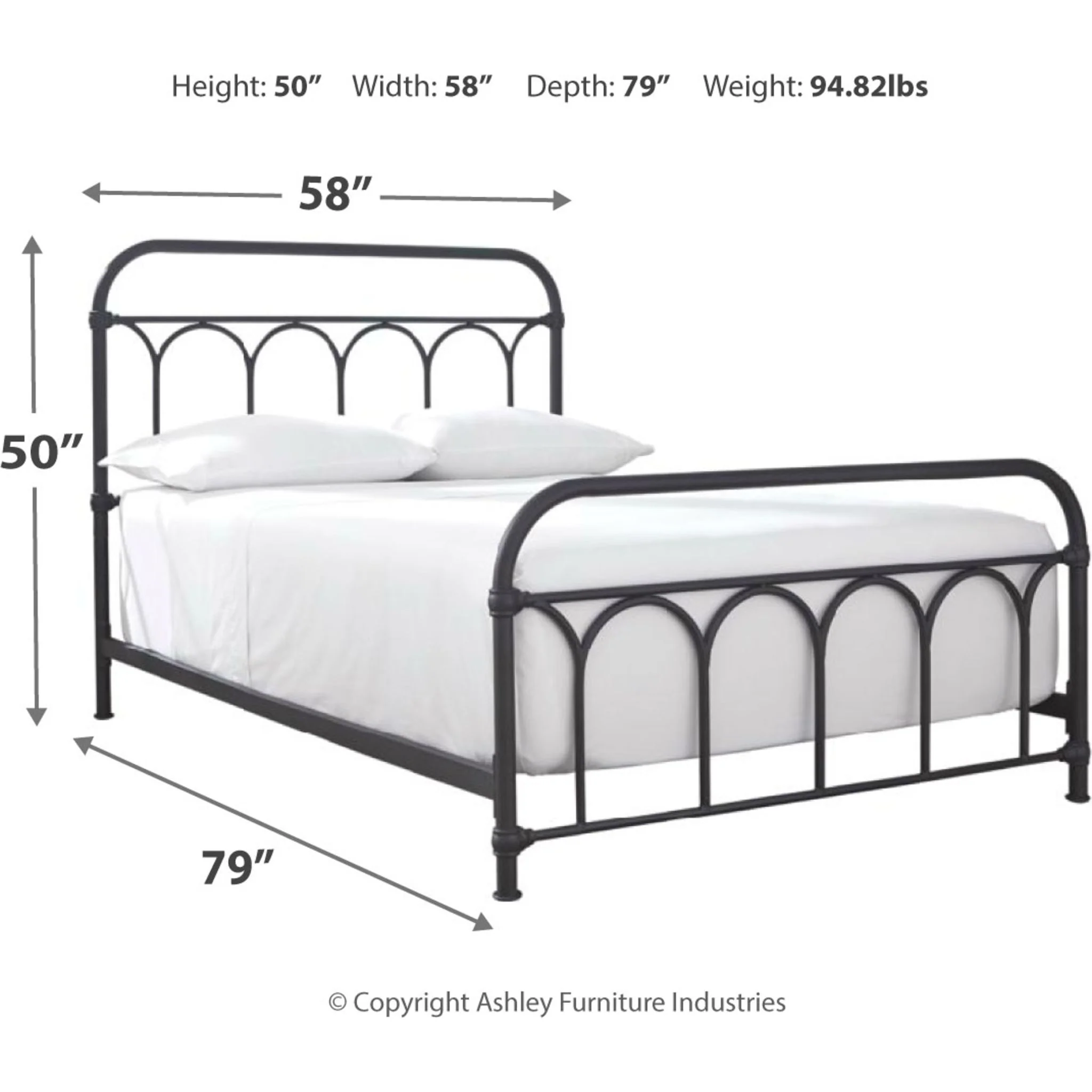 Nashburg Metal Bed - Black - Image 16