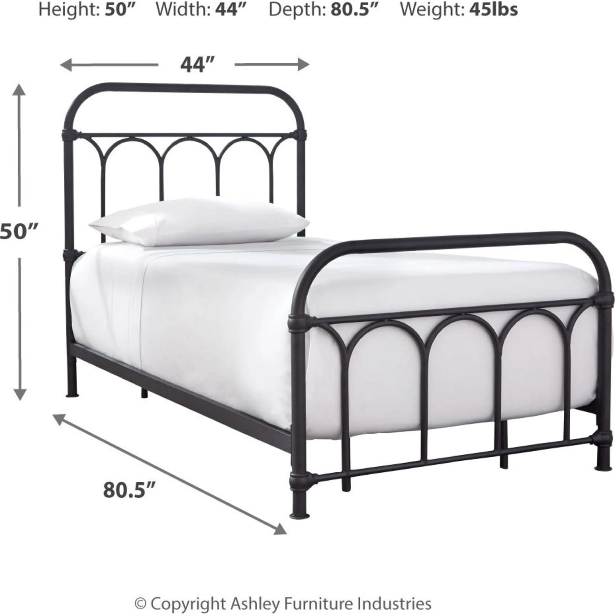 Nashburg Metal Bed - Black - Image 25