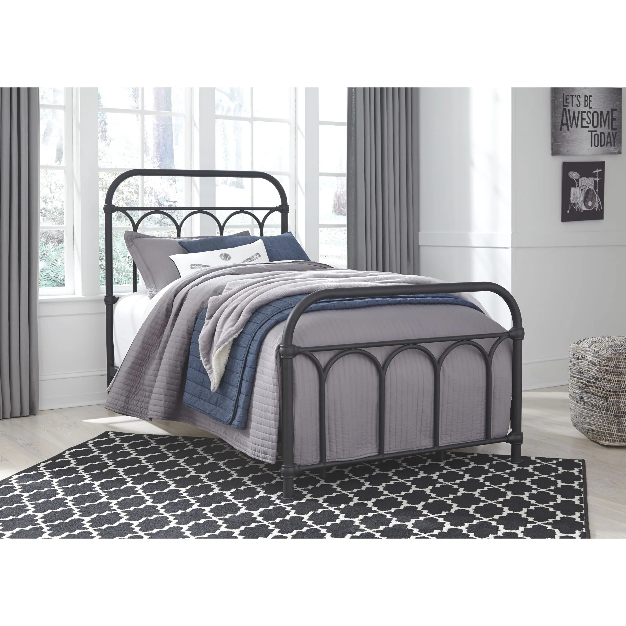 Nashburg Metal Bed - Black - Image 7