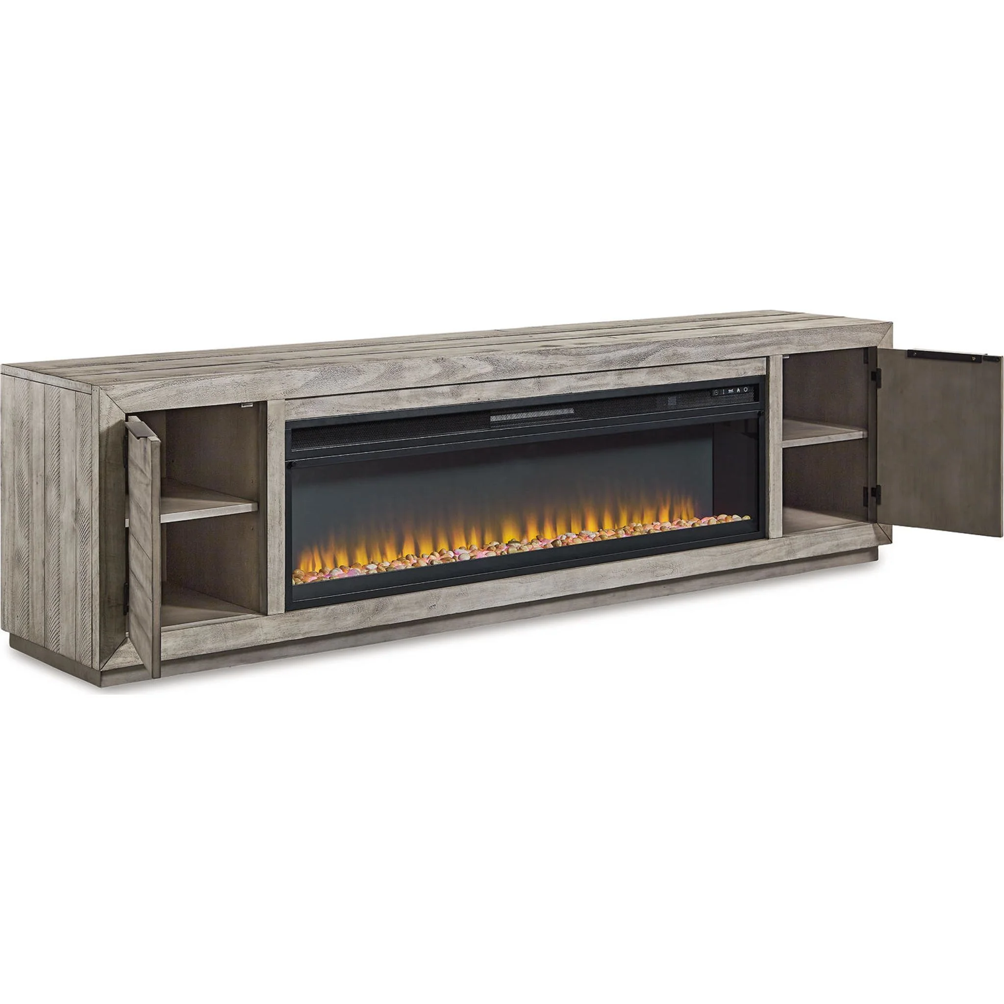 Naydell TV Stand with Fireplace - Gray - Image 3