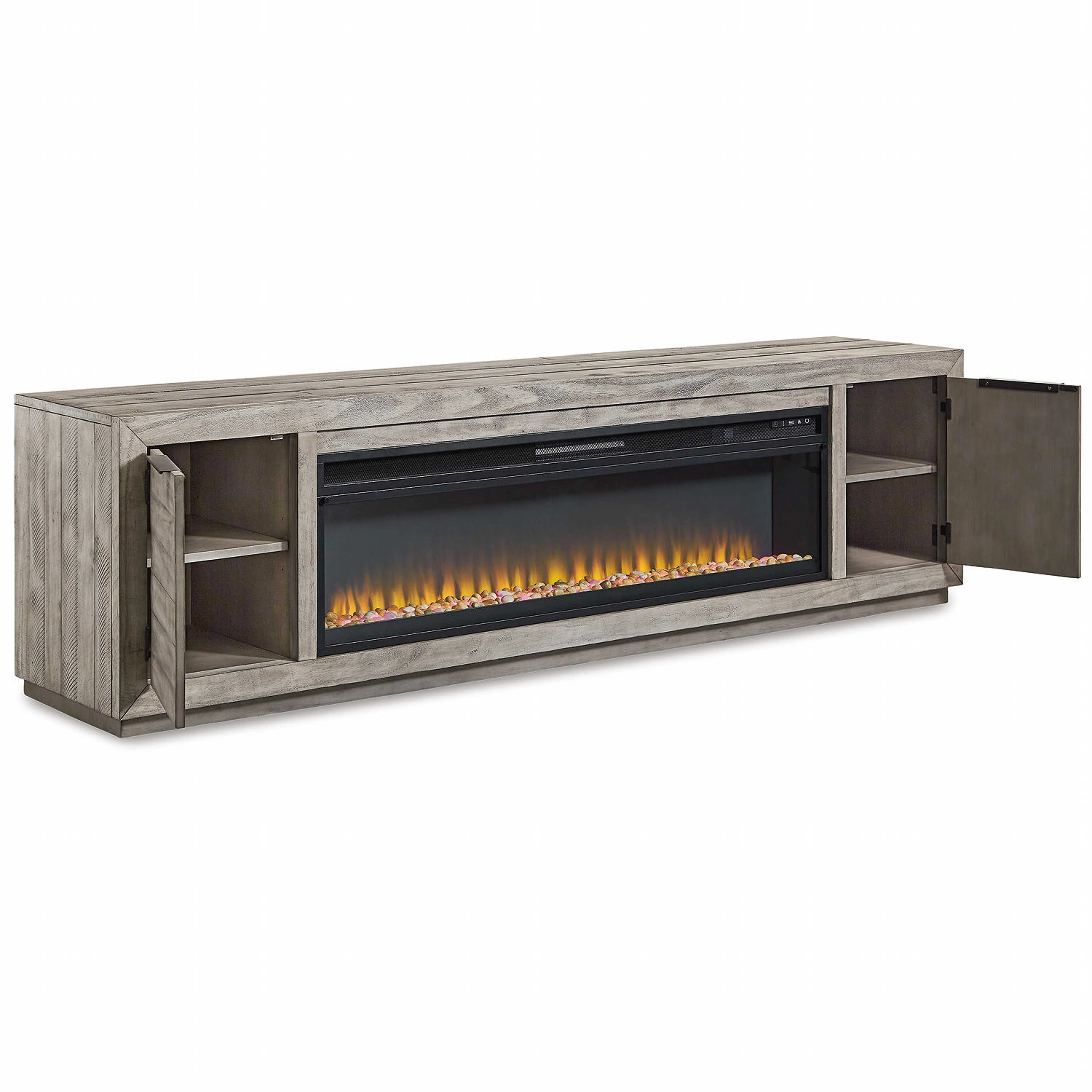 Naydell TV Stand with Fireplace - Gray - Image 5