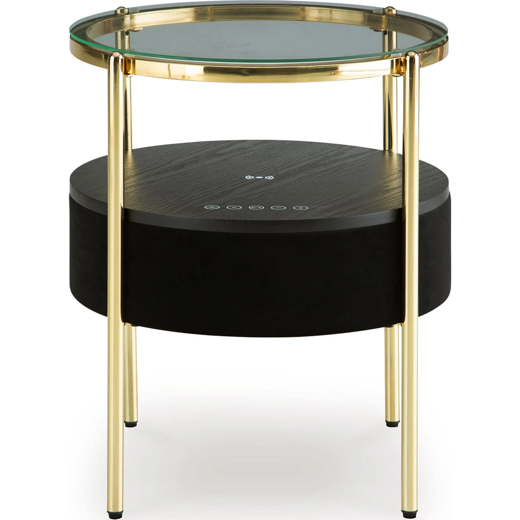 Nedman Accent Table with Speaker - Black/Gold Finish - Image 5