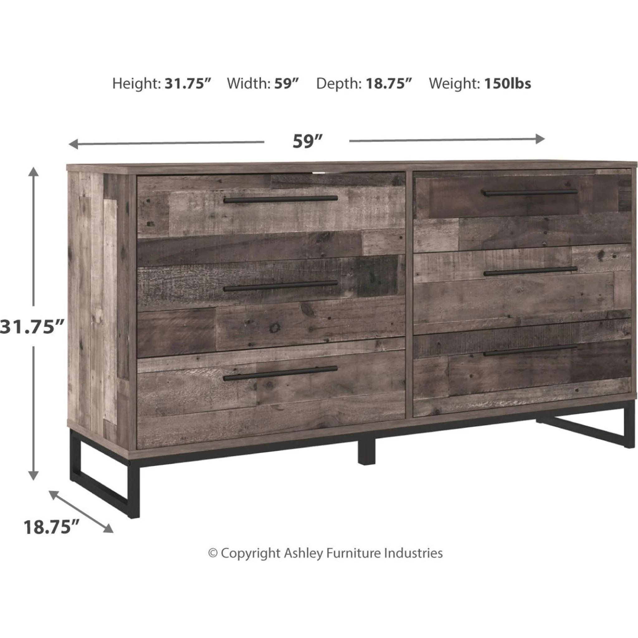 Neilsville Dresser - Multi Gray - Image 6