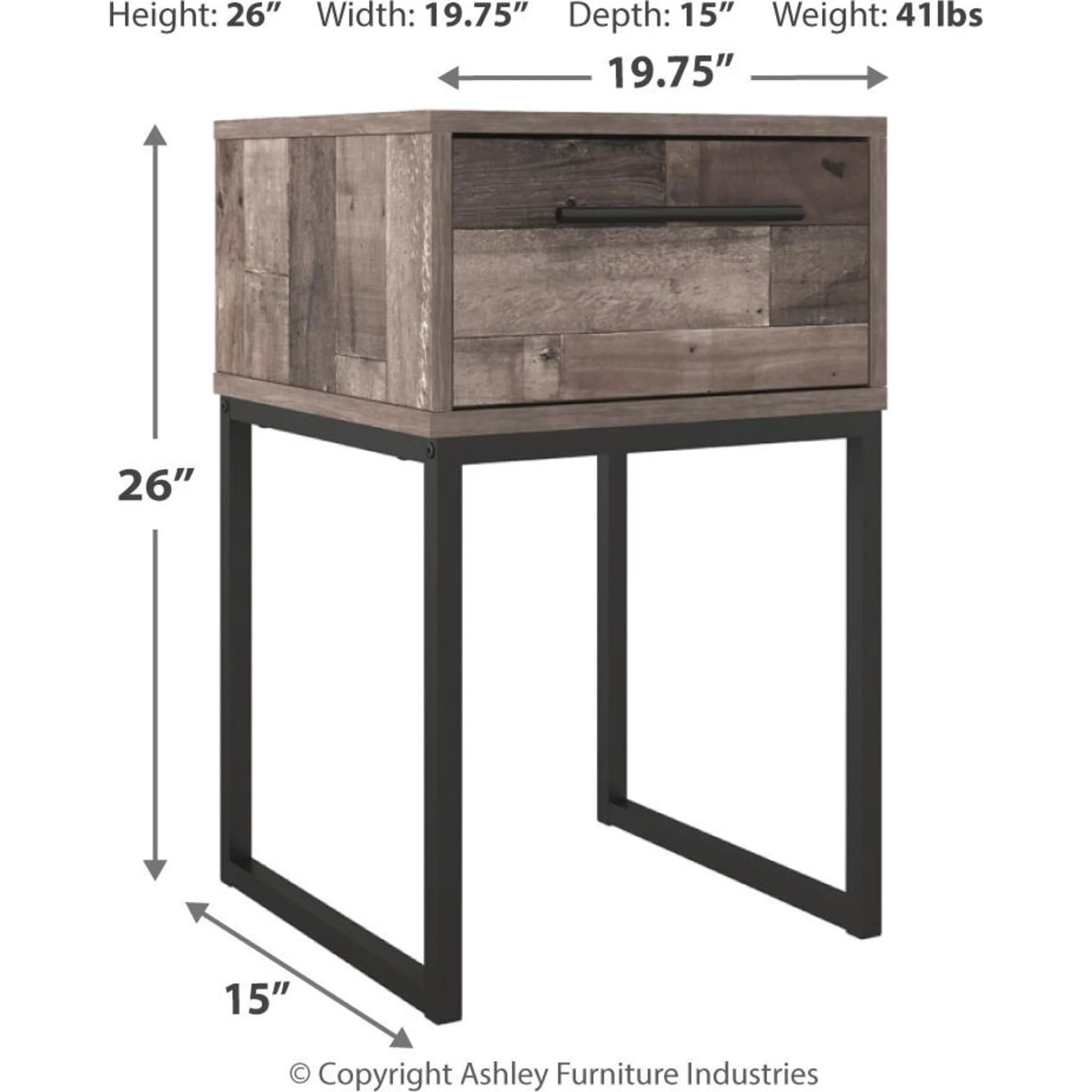 Neilsville Nightstand - Multi Gray - Image 6