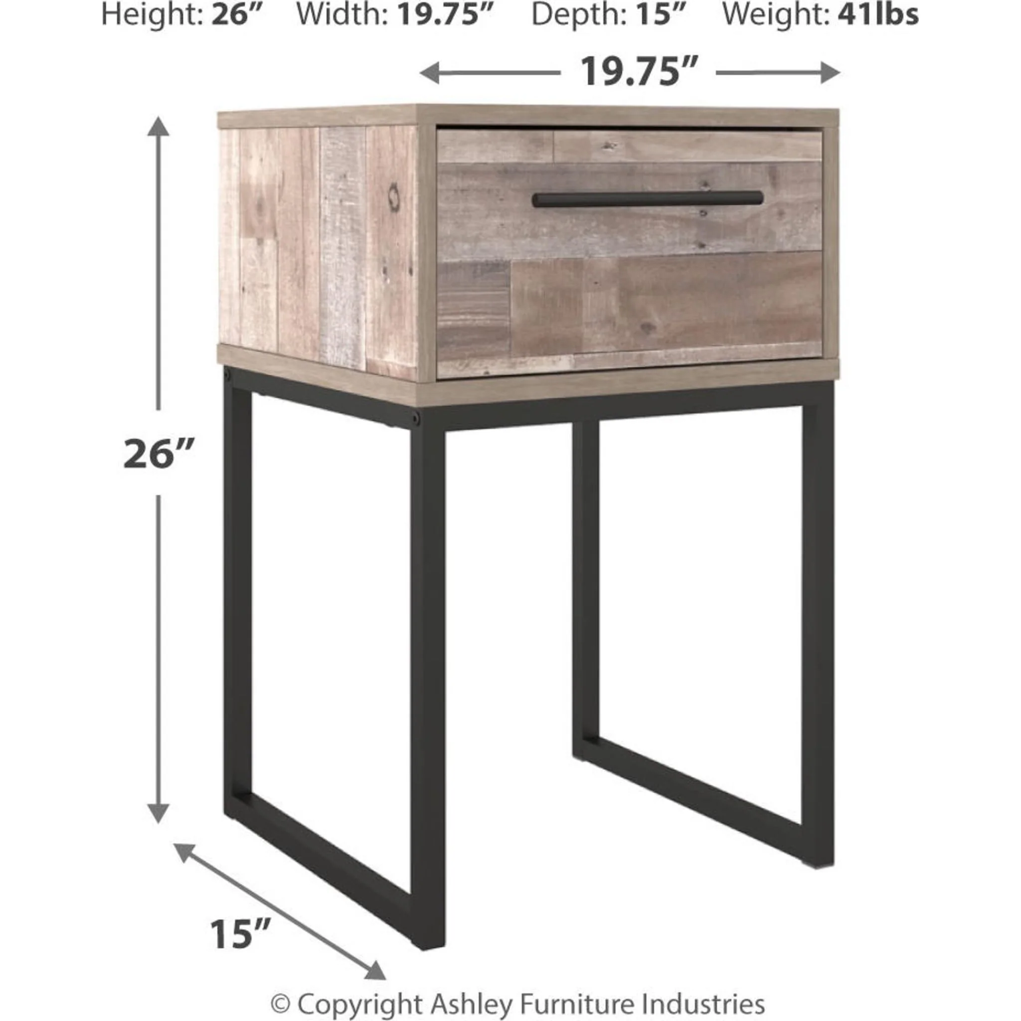 Neilsville Nightstand - Whitewash - Image 7