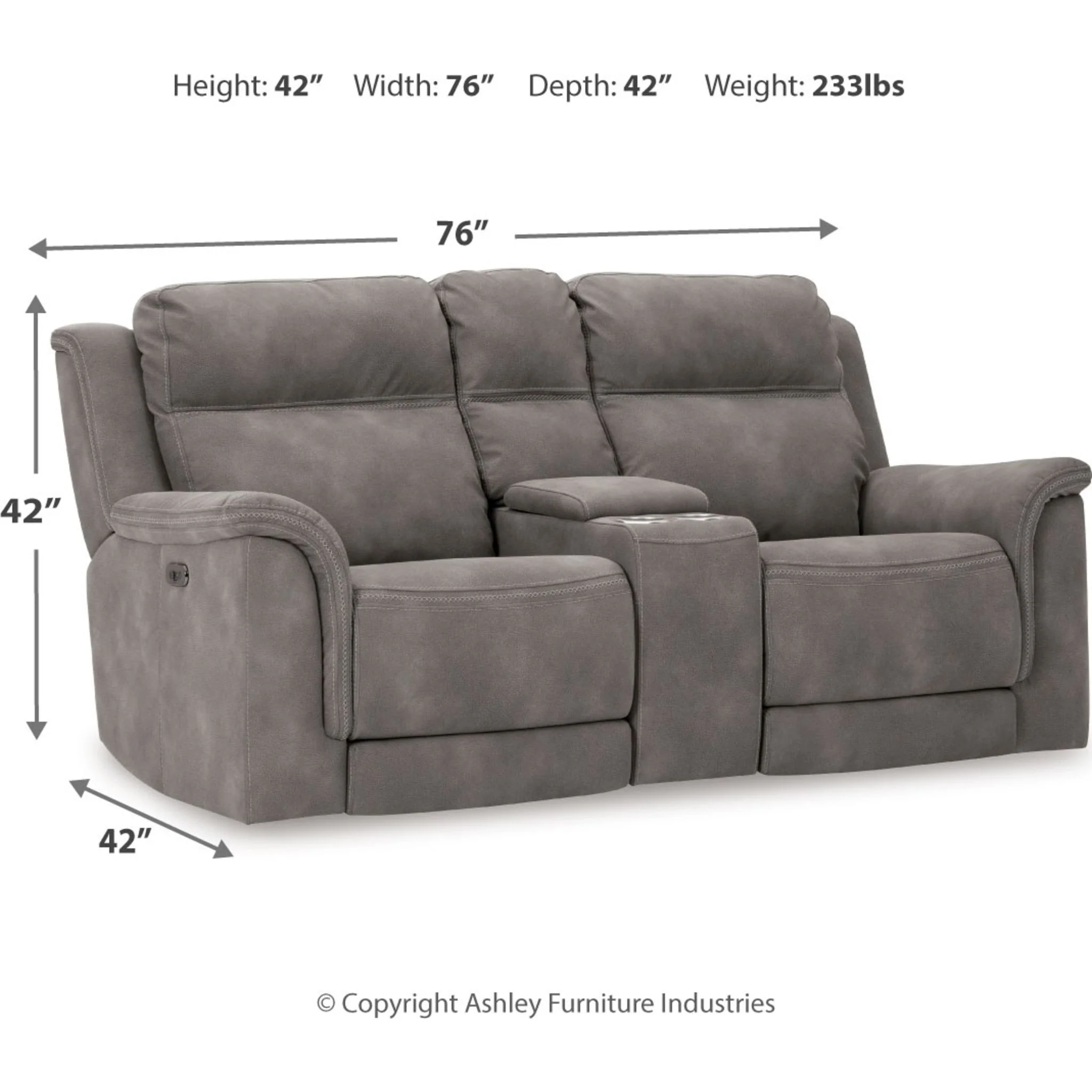 Next-Gen Power Reclining Loveseat with Console - Slate - Image 11