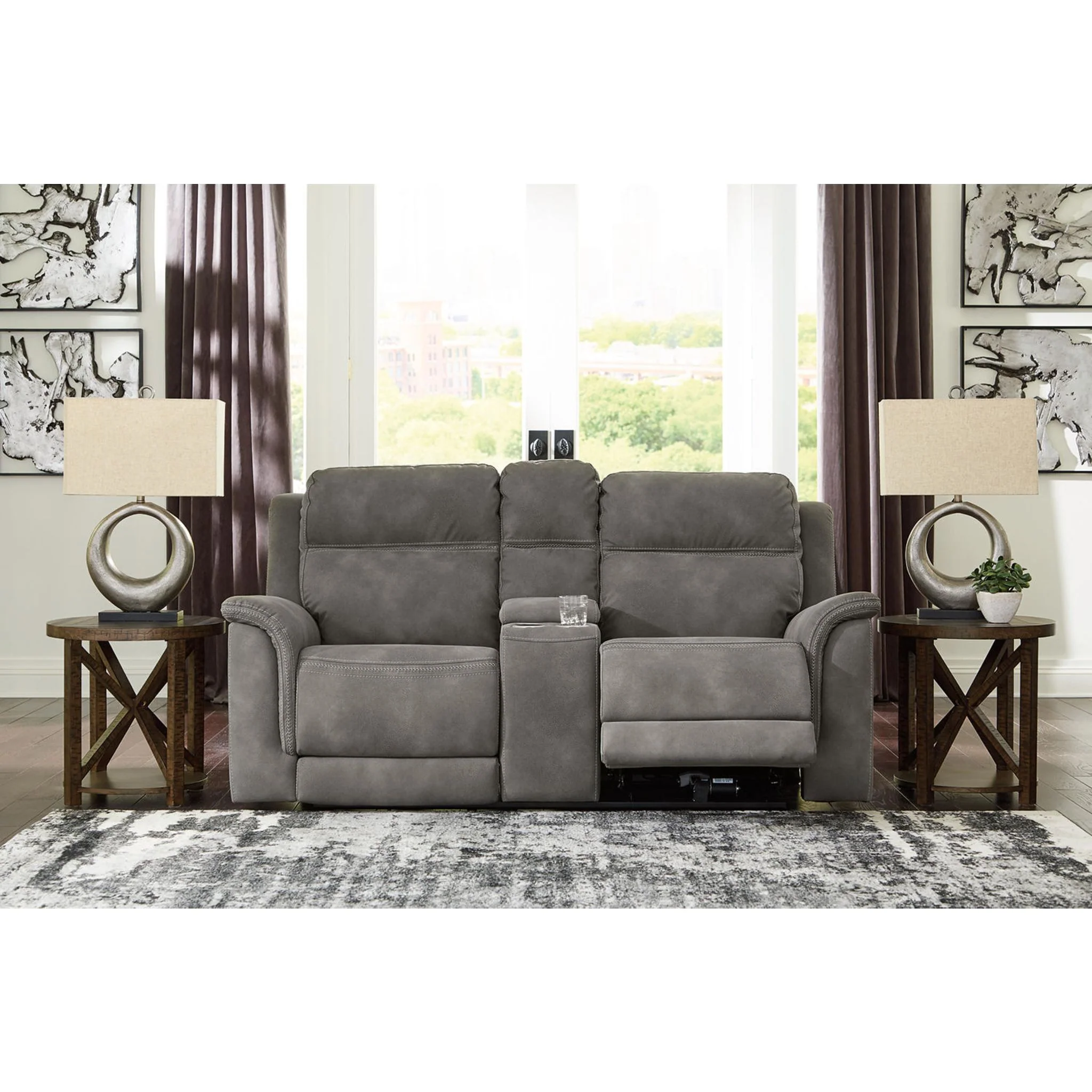Next-Gen Power Reclining Loveseat with Console - Slate - Image 16