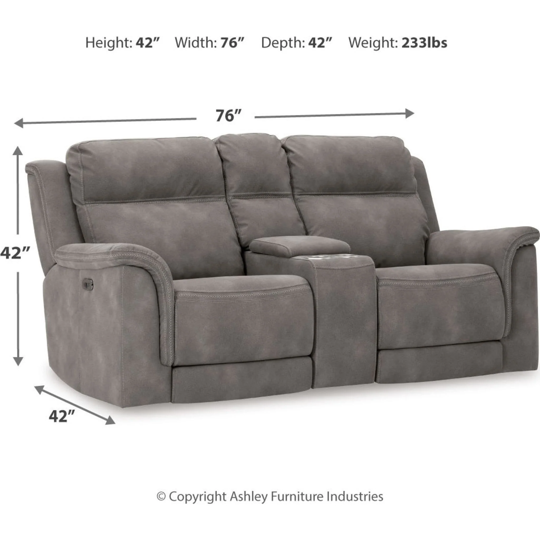 Next-Gen Power Reclining Loveseat with Console - Slate - Image 18
