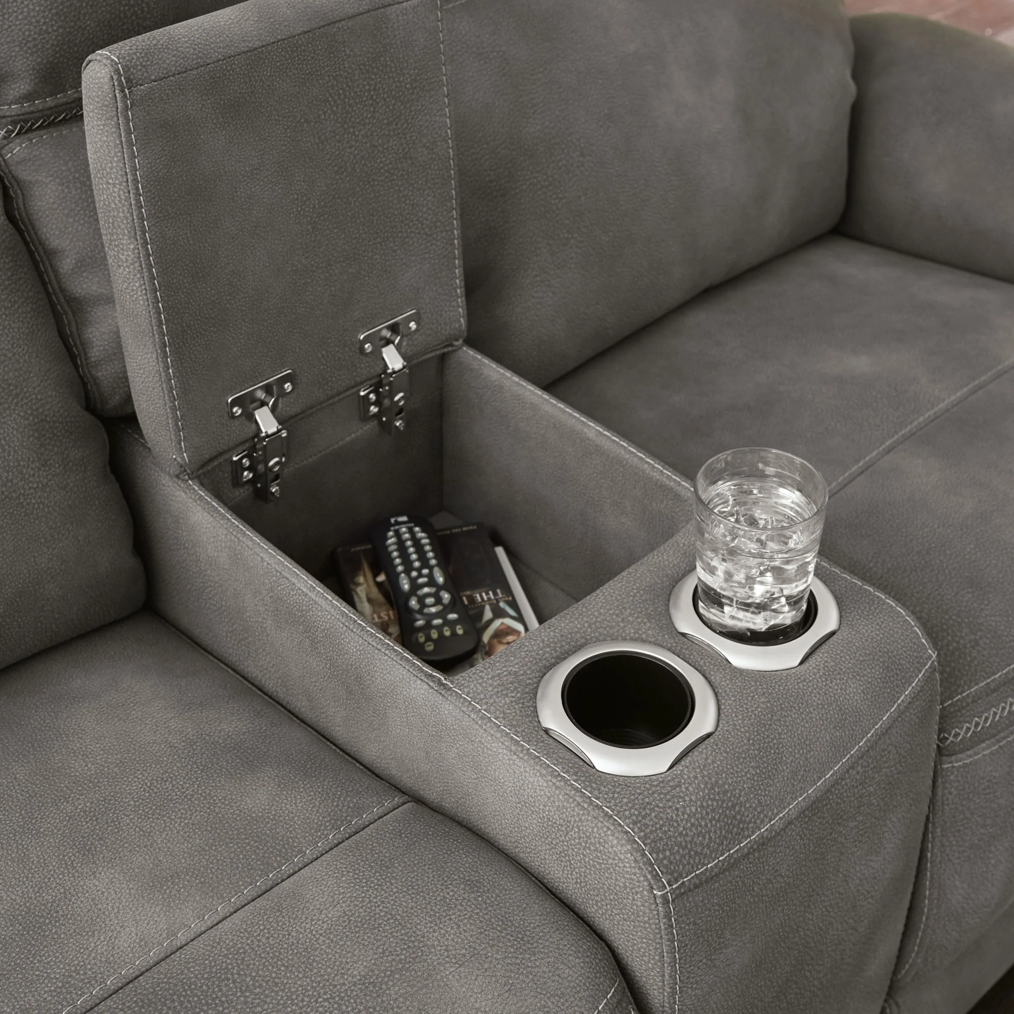 Next-Gen Power Reclining Loveseat with Console - Slate - Image 8