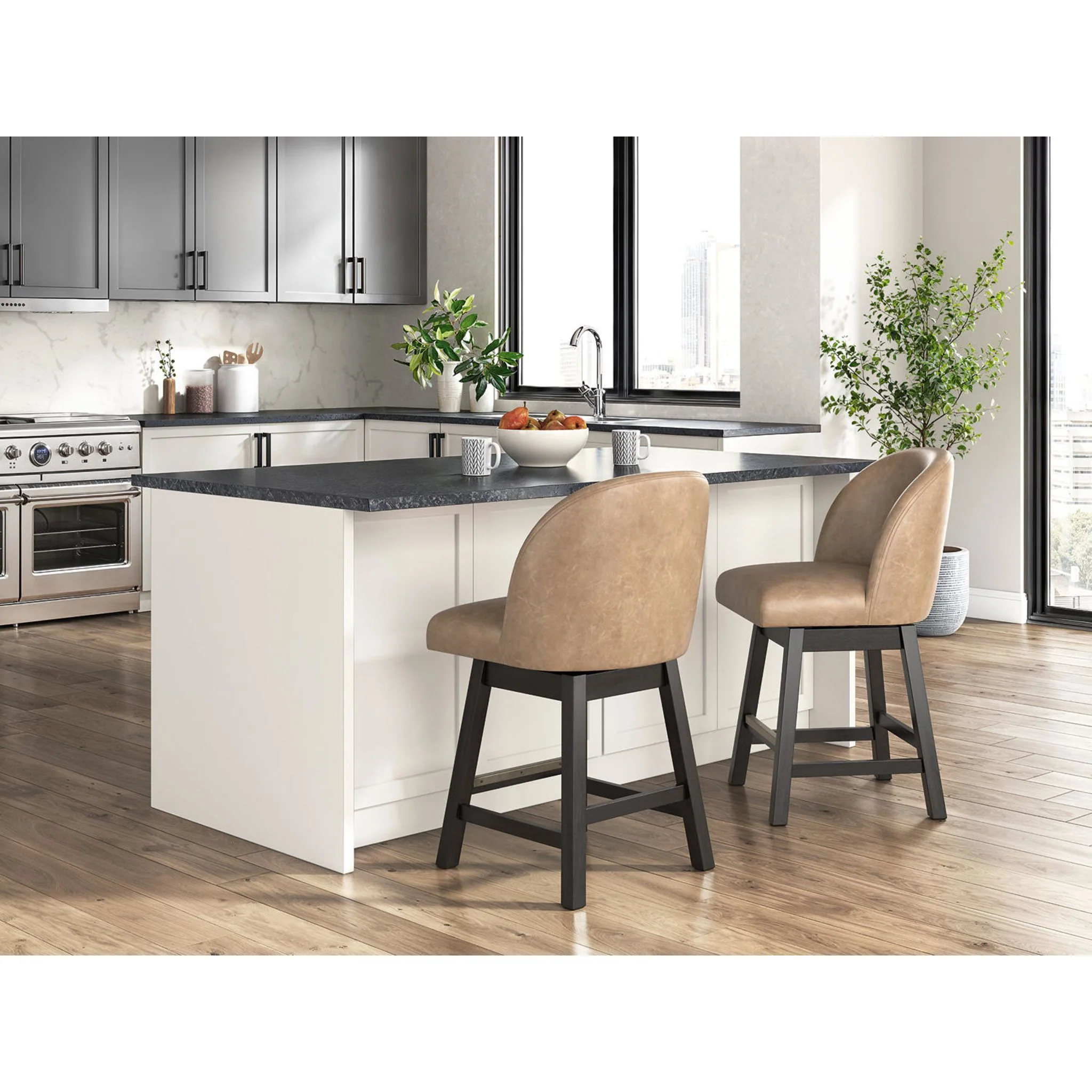 Neymorton Counter Height Stool - Dark Grayish Brown - (D618-324) - Image 10