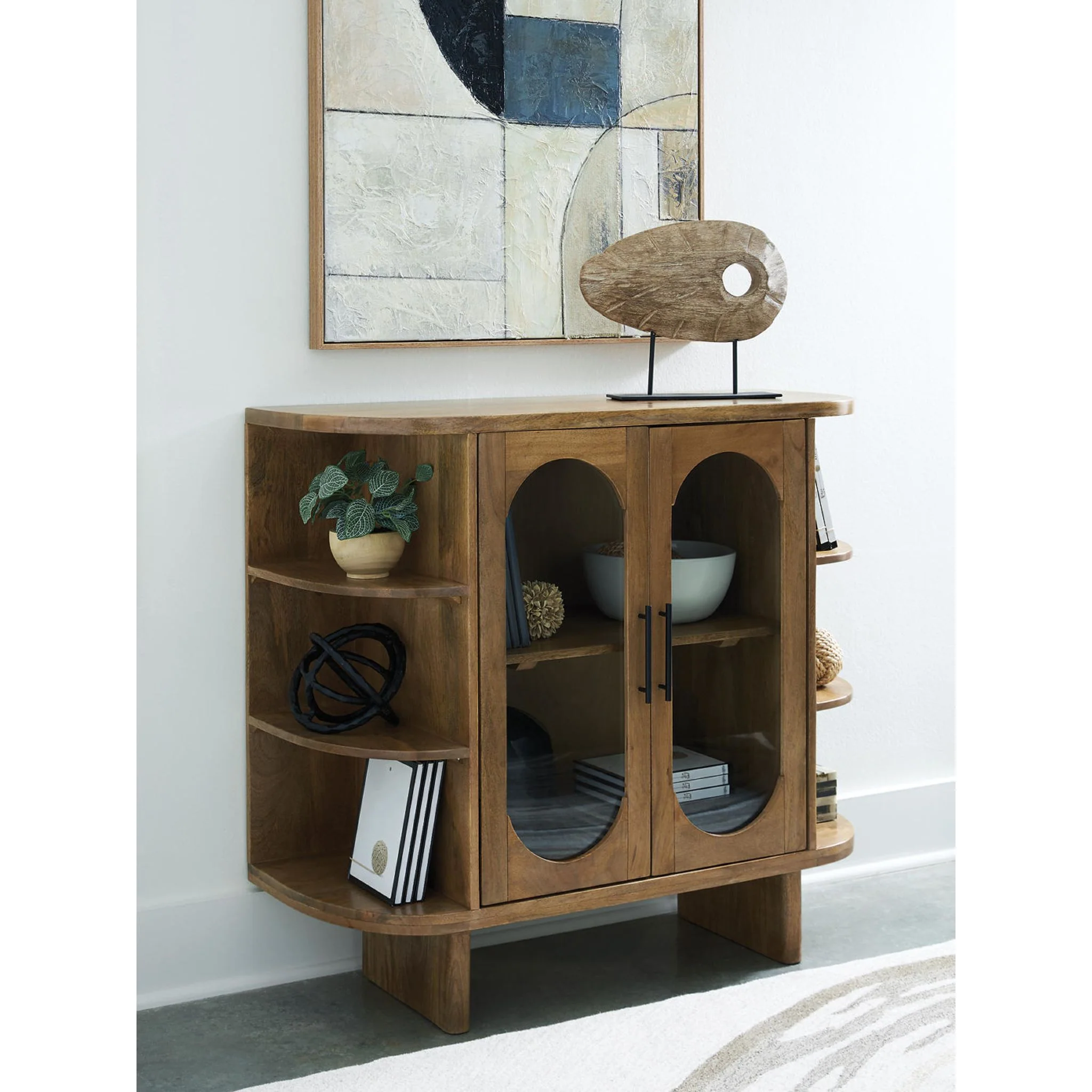 Niall Accent Cabinet - Light Brown - Image 2