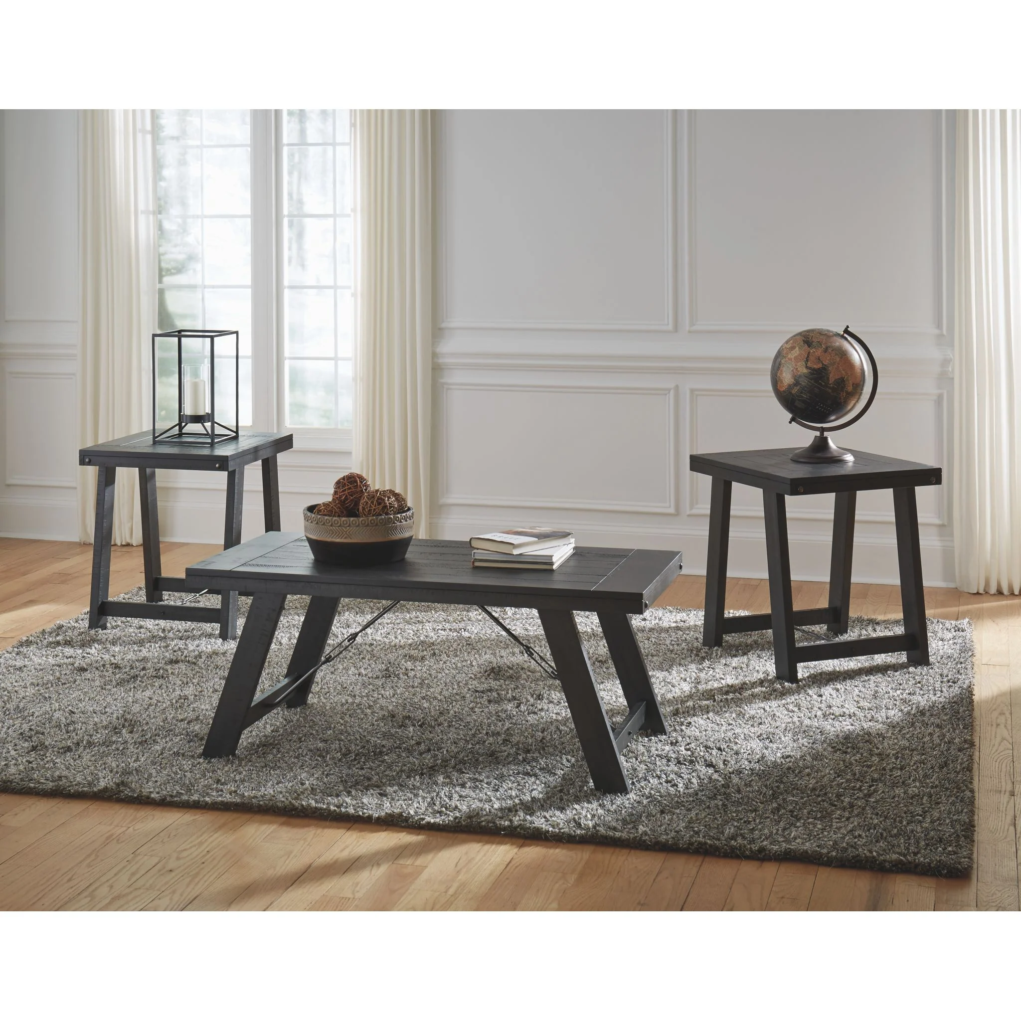 Noorbrook 3 Pack Tables - Black/Pewter - Image 2