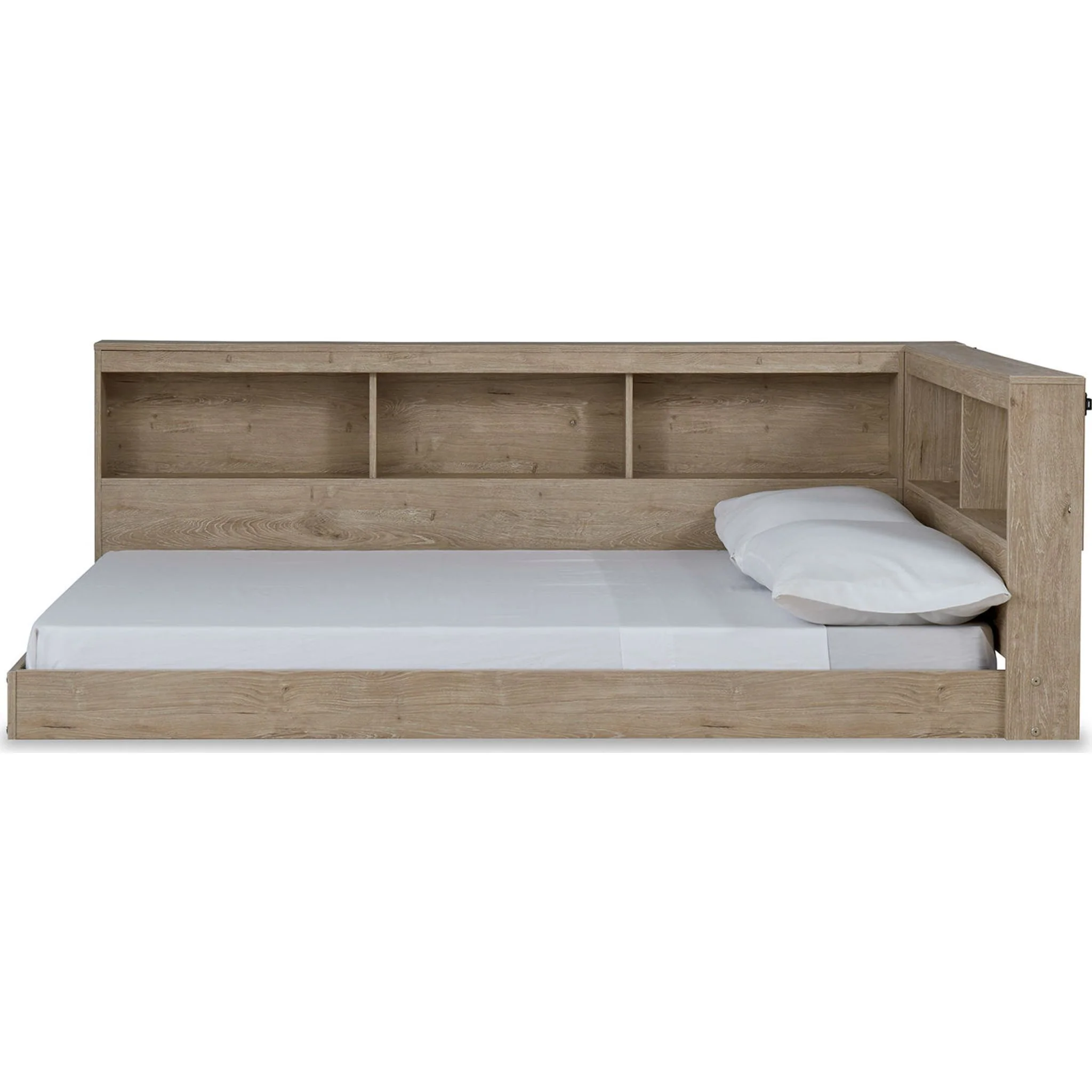 Oliah Full Bookcase Storage Bed - Natural - Image 2