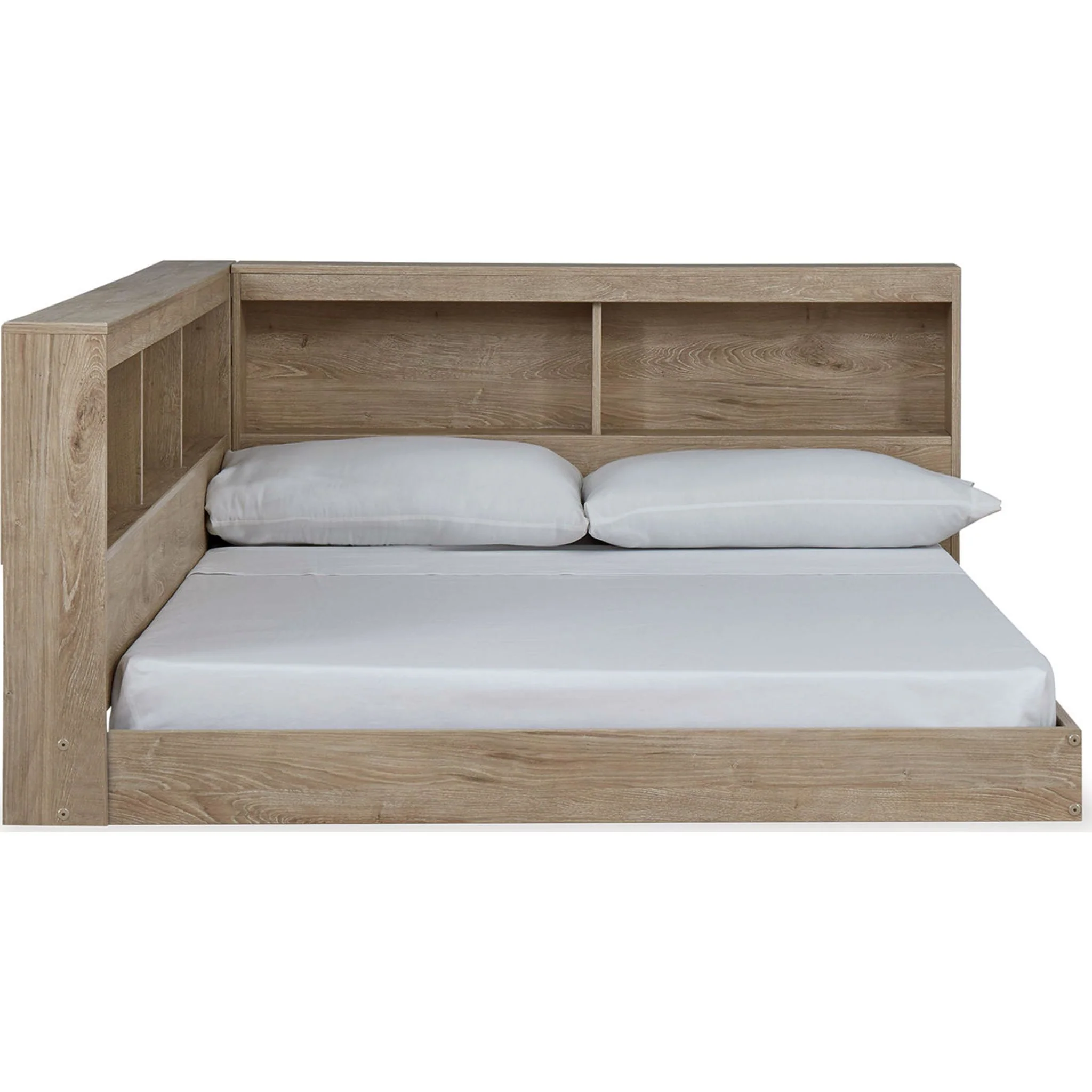 Oliah Full Bookcase Storage Bed - Natural - Image 5