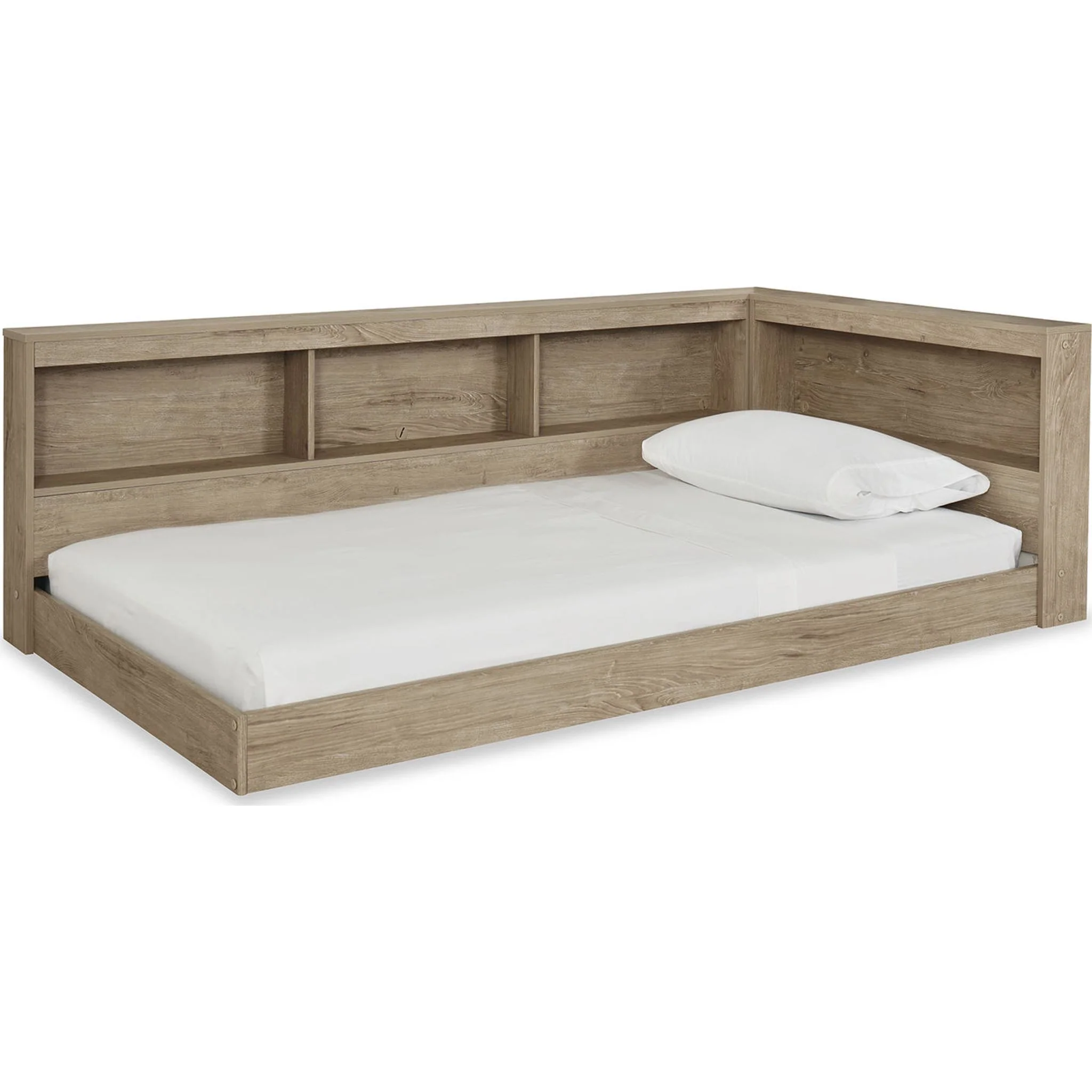 Oliah Twin Bookcase Storage Bed - Natural
