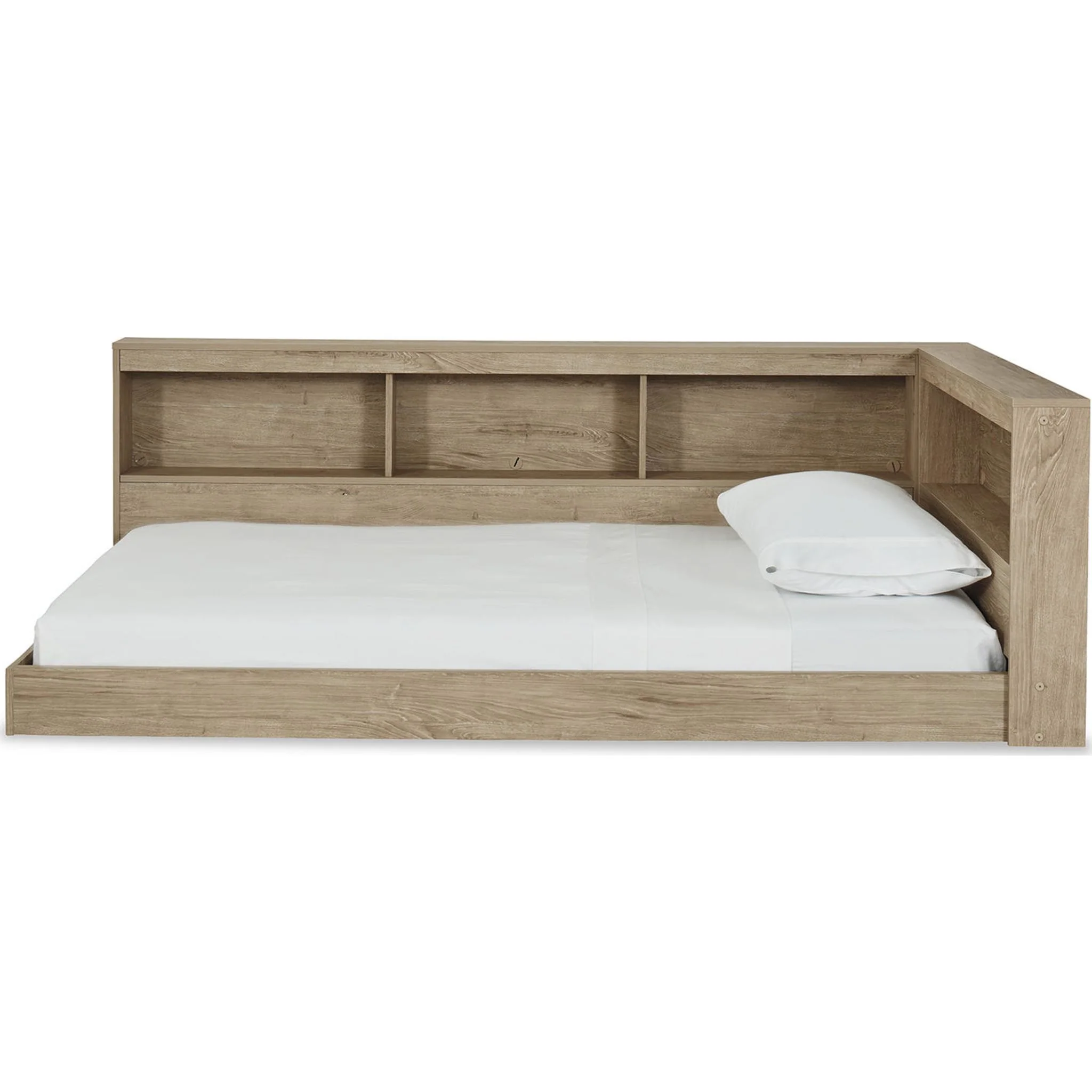 Oliah Twin Bookcase Storage Bed - Natural - Image 2