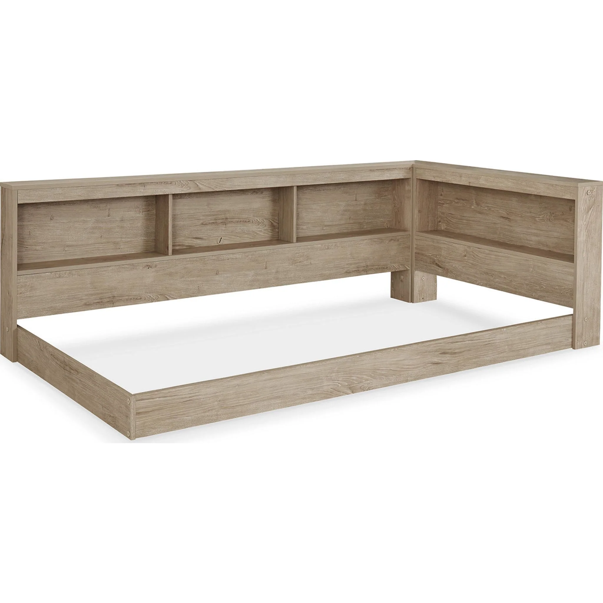 Oliah Twin Bookcase Storage Bed - Natural - Image 3