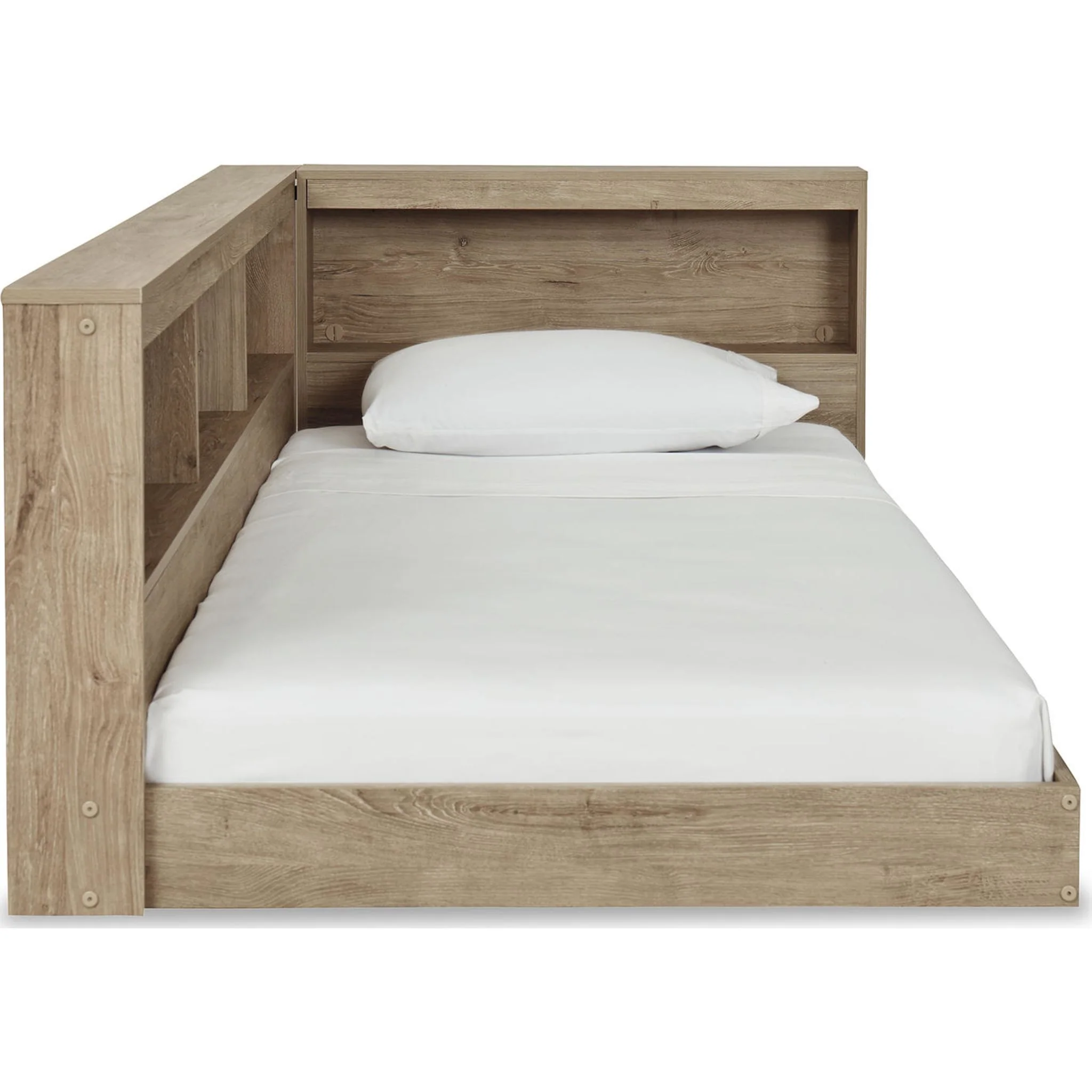 Oliah Twin Bookcase Storage Bed - Natural - Image 5