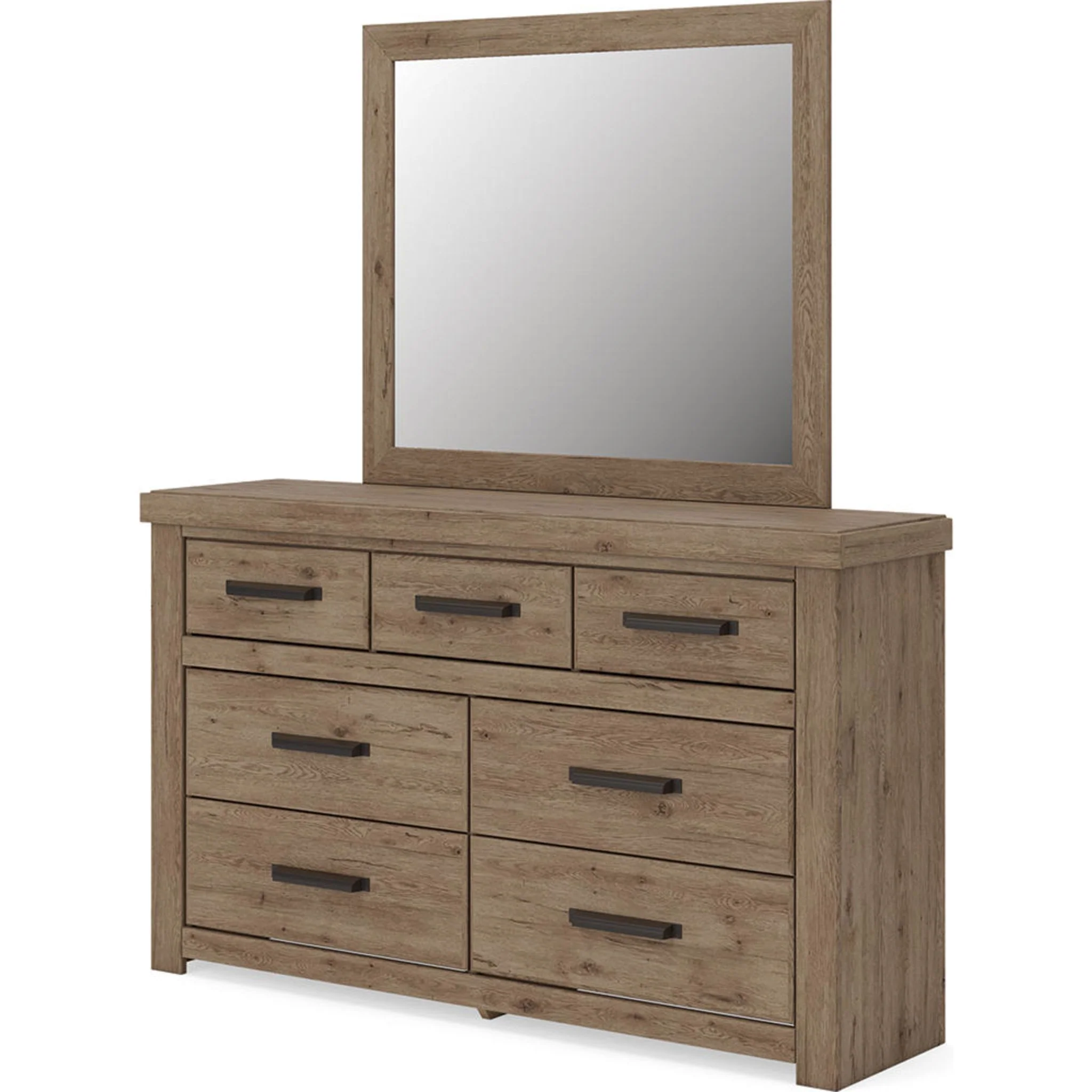 Oliandon Dresser and Mirror - Light Brown - Image 2