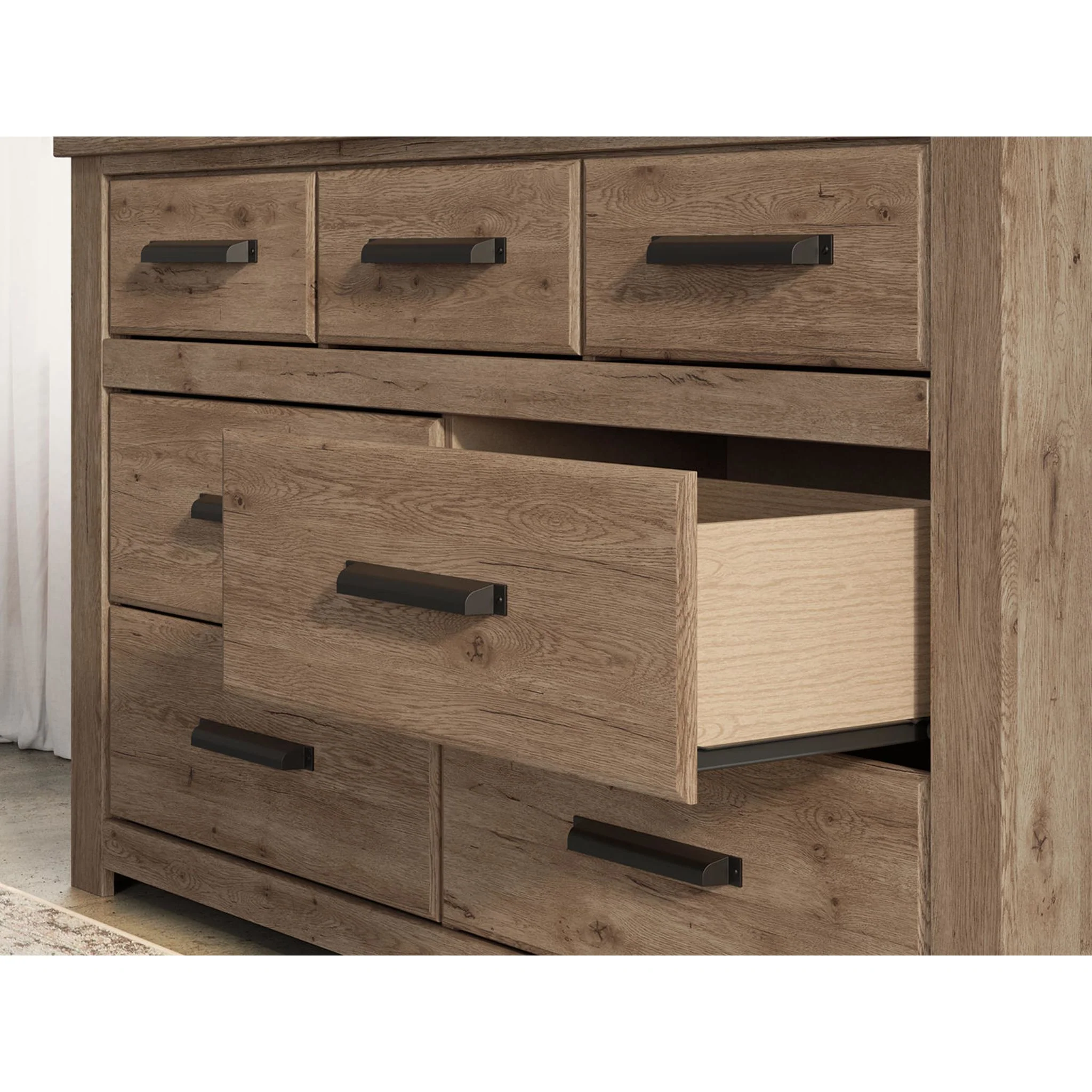 Oliandon Dresser and Mirror - Light Brown - Image 5
