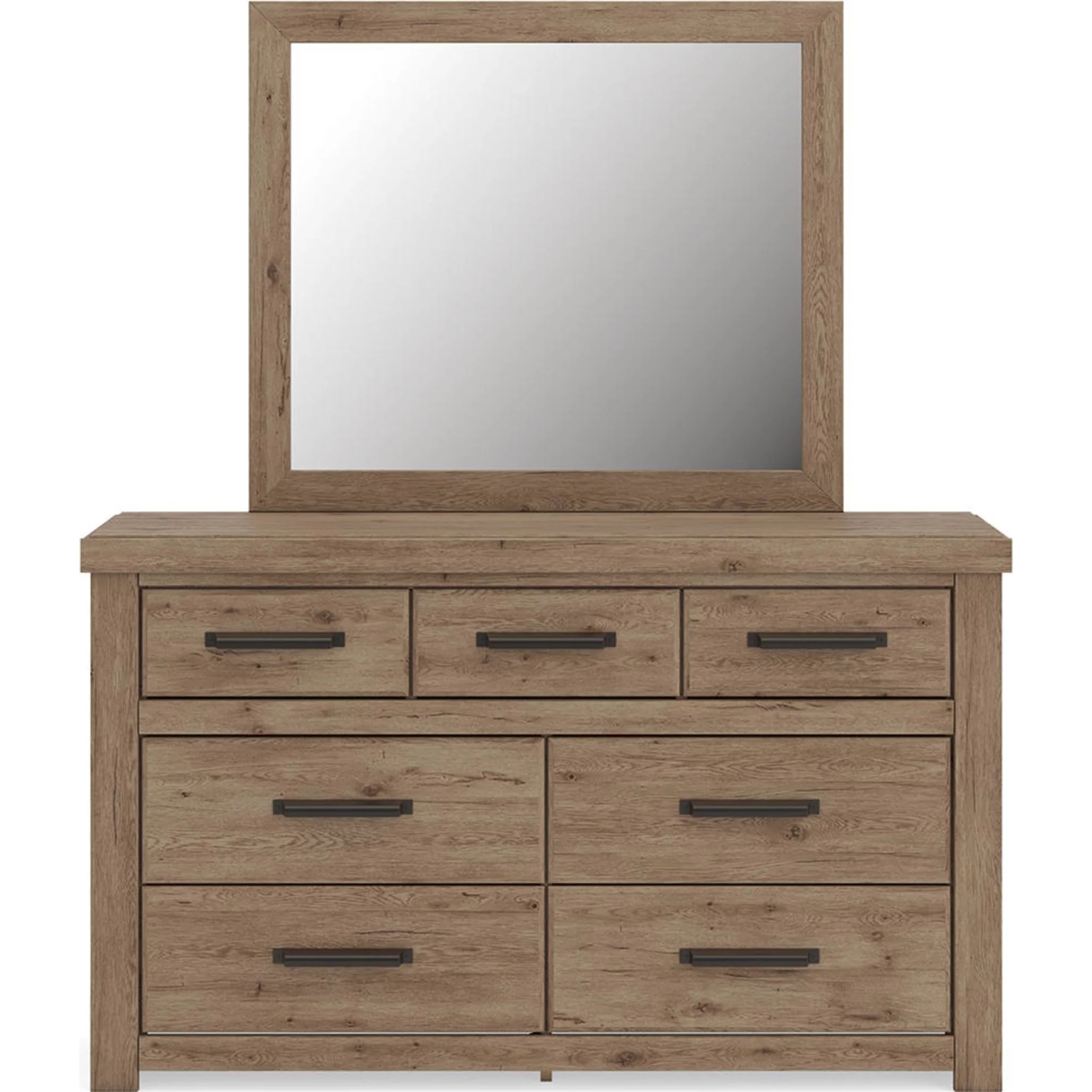 Oliandon Dresser and Mirror - Light Brown - Image 6