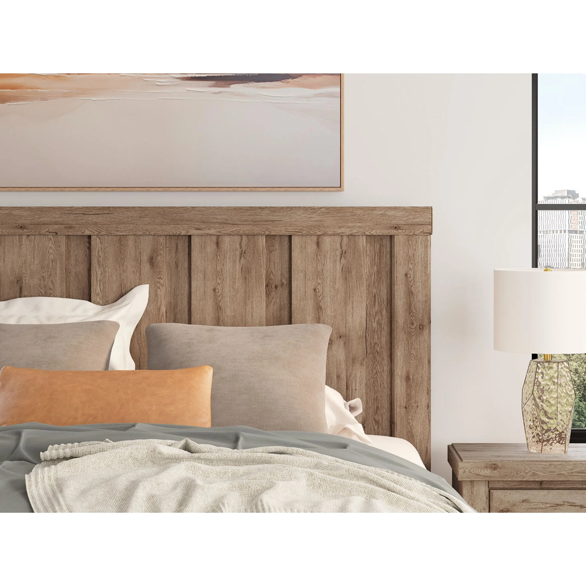 Oliandon King Panel Bed - Light Brown - Image 5