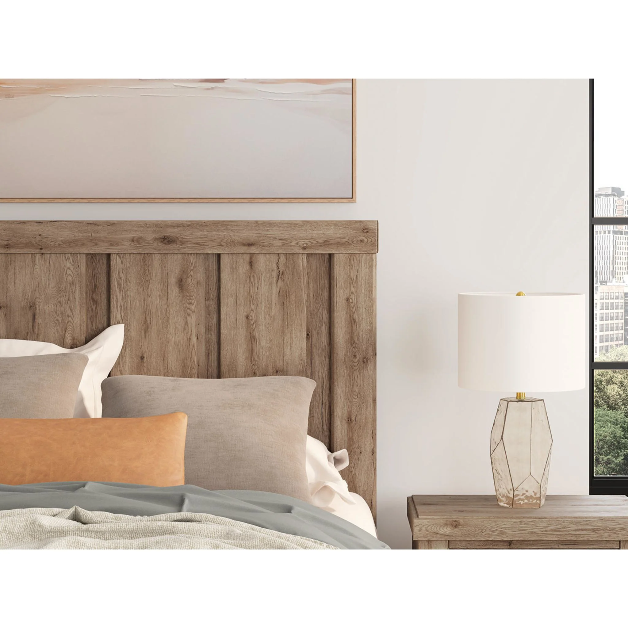 Oliandon Queen Panel Bed - Light Brown - Image 5