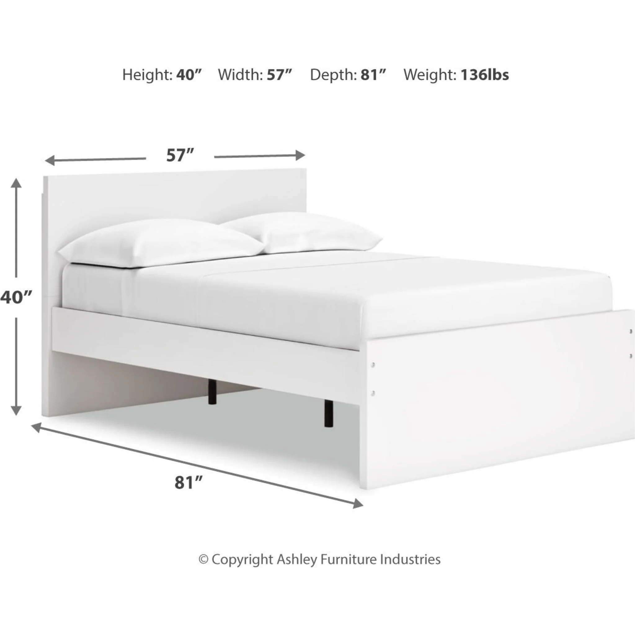 Onita Full Platform Bed - White - Image 5