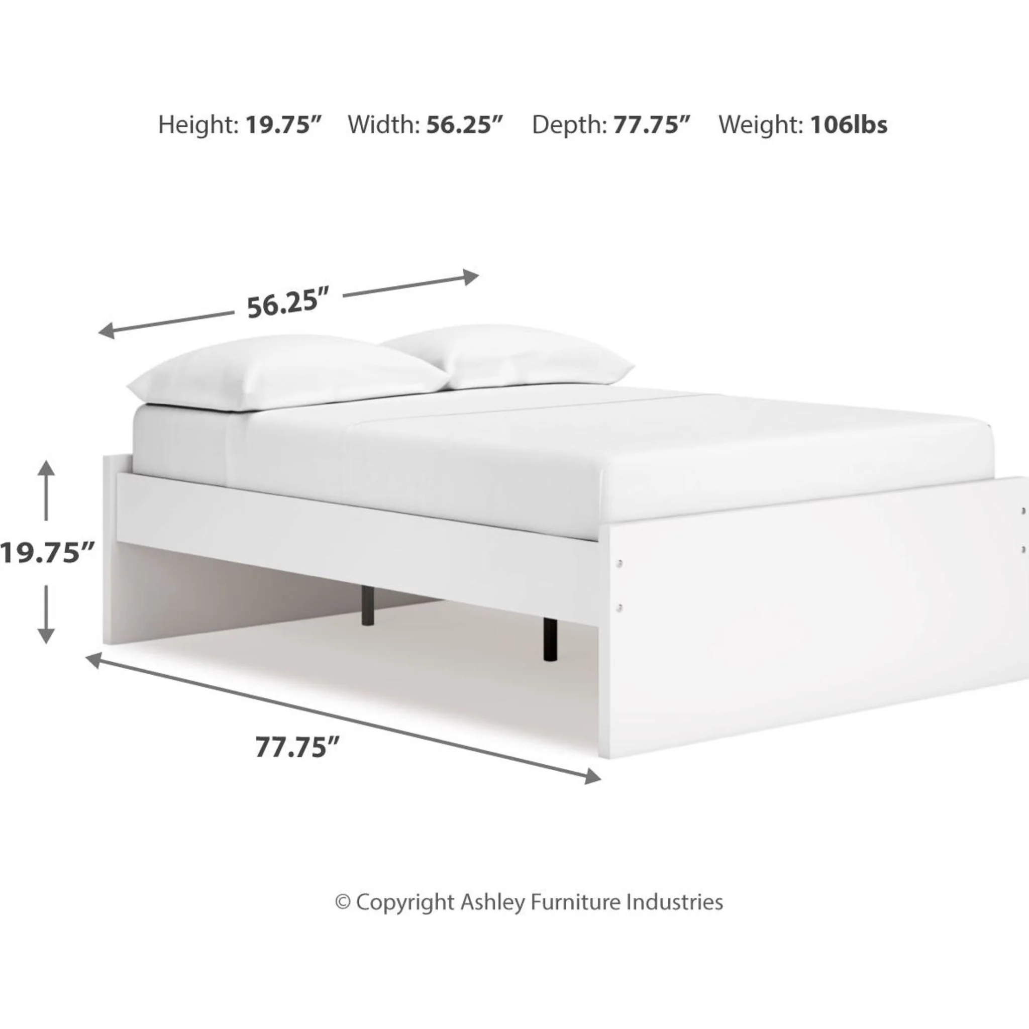 Onita Full Platform Bed - White - Image 10