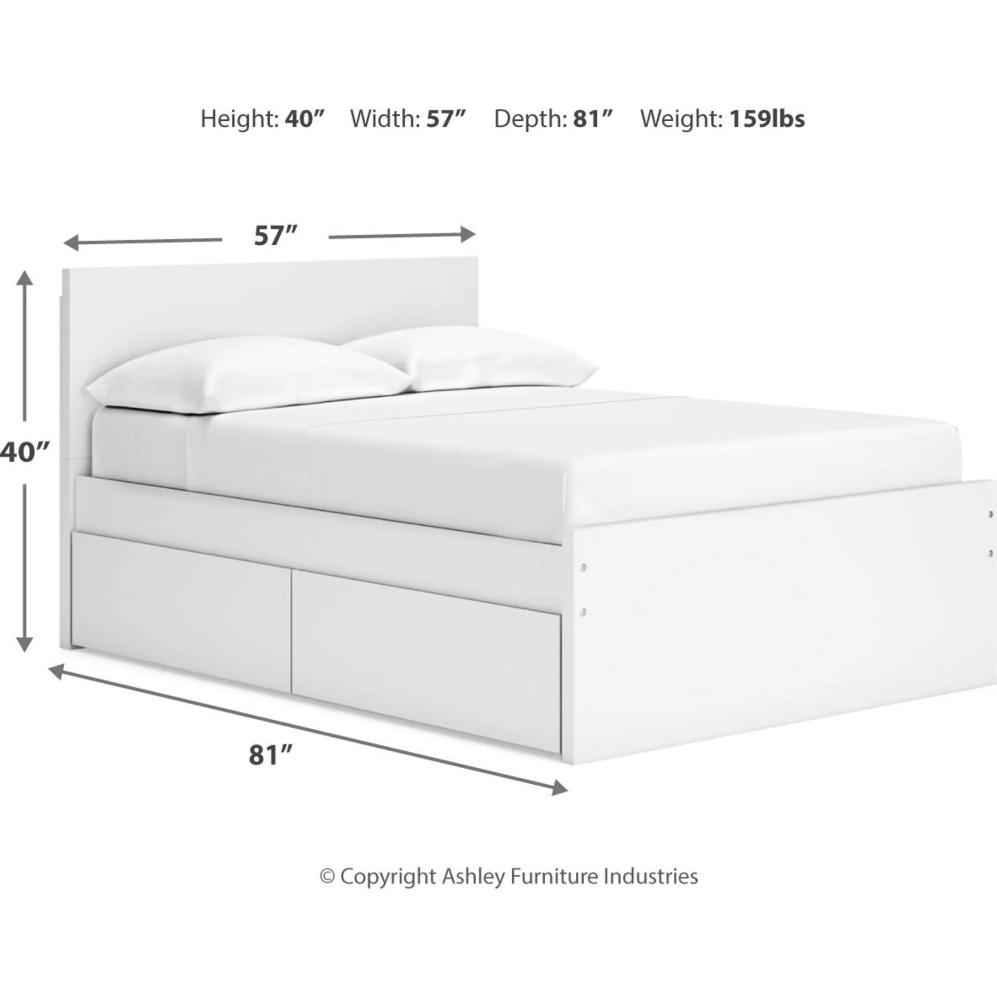 Onita Full Storage Bed - White - Image 4
