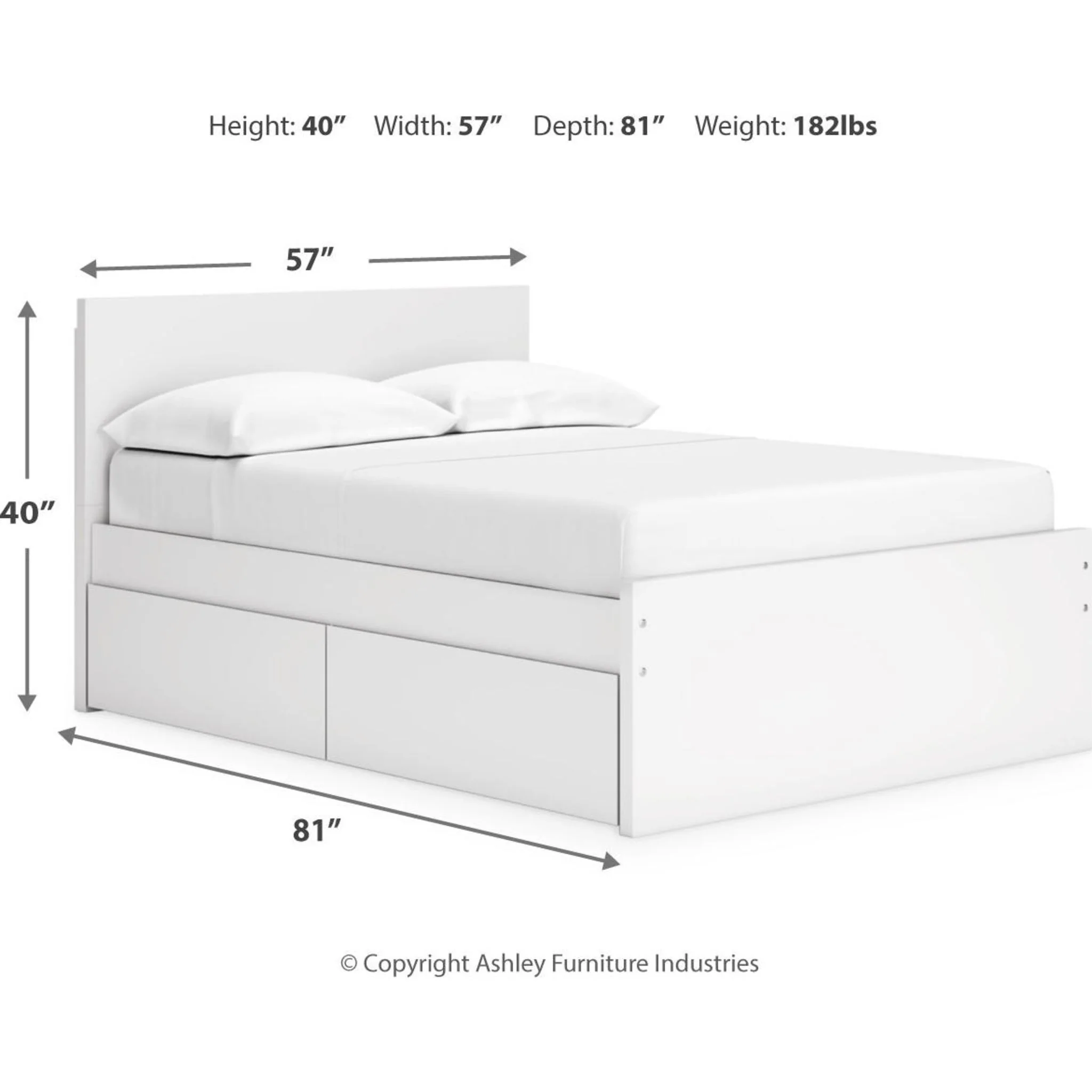 Onita Full Storage Bed - White - Image 5