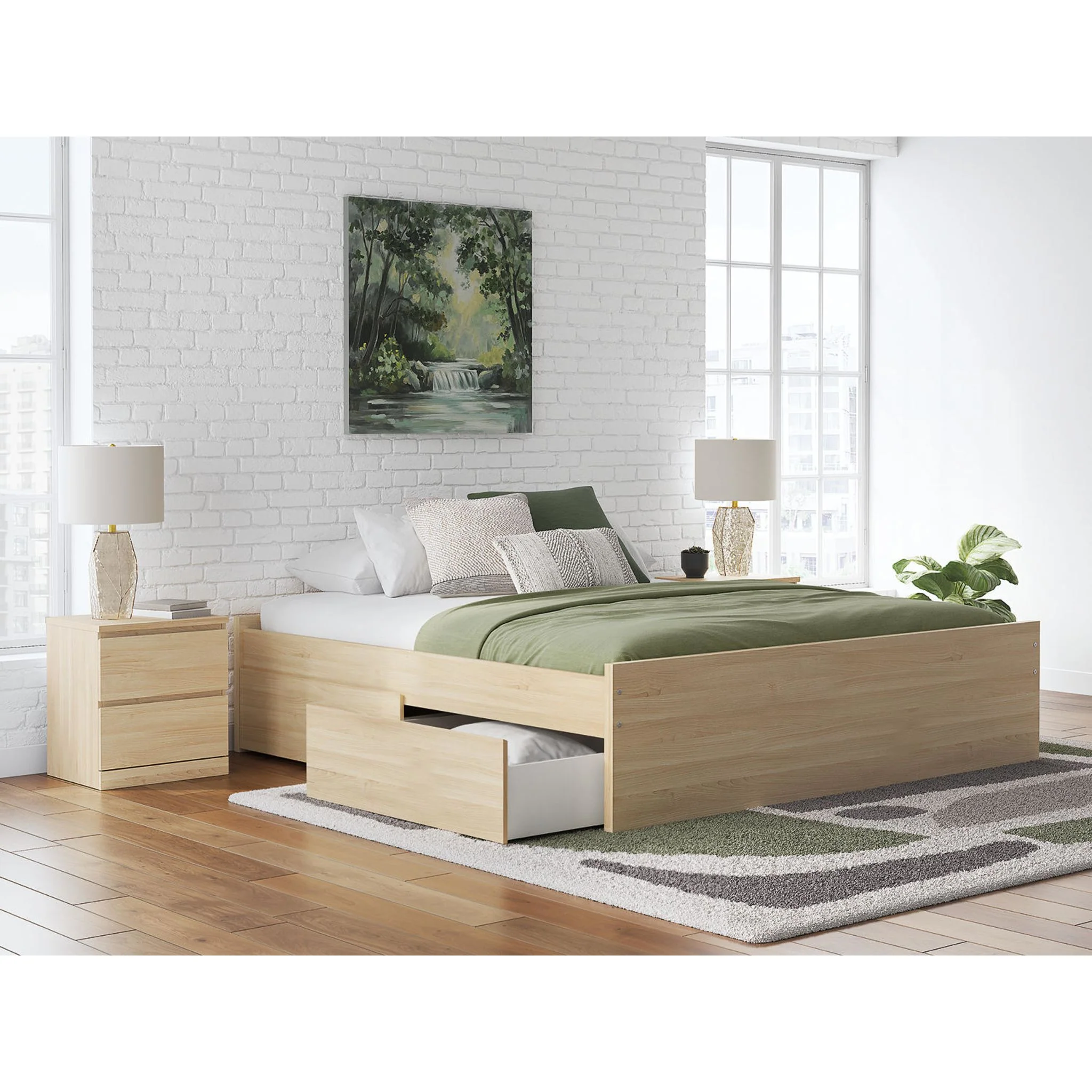 Onita King Storage Bed - Natural - Image 2