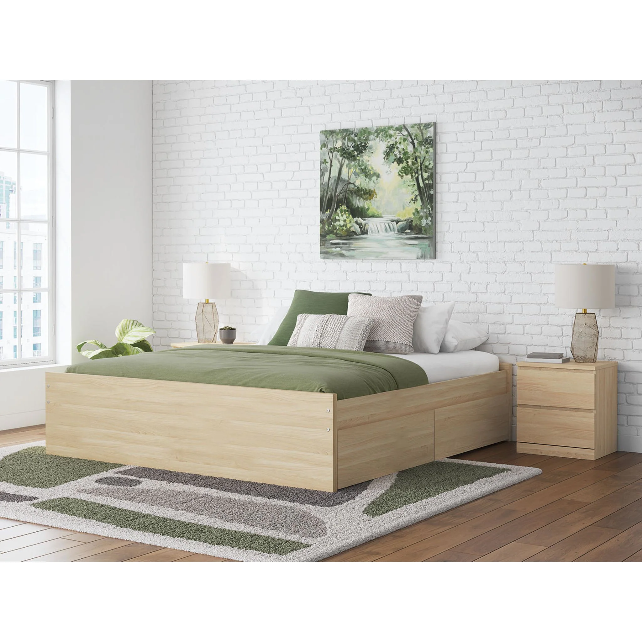 Onita King Storage Bed - Natural - Image 2