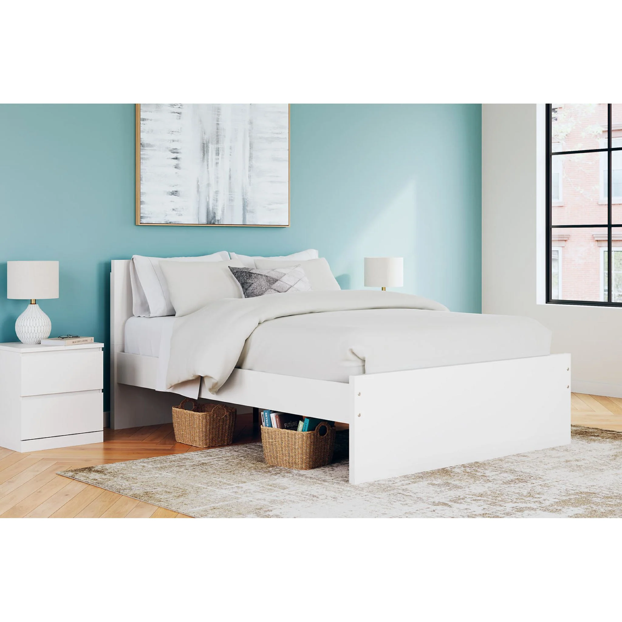 Onita Queen Platform Bed - White - Image 2