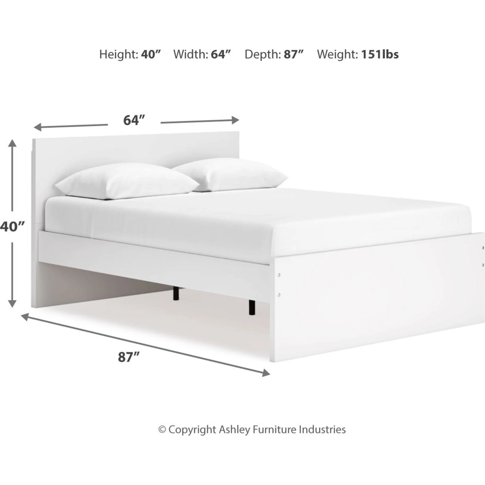 Onita Queen Platform Bed - White - Image 5