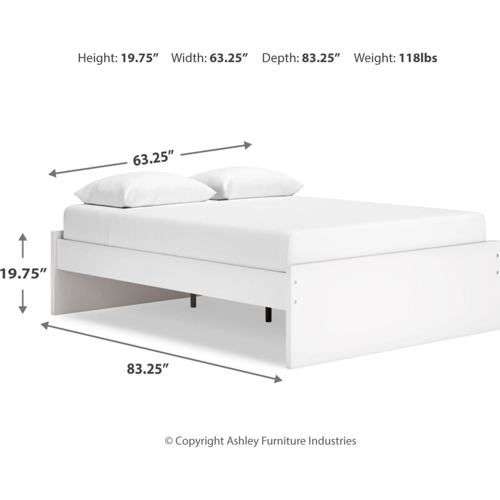 Onita Queen Platform Bed - White - Image 10