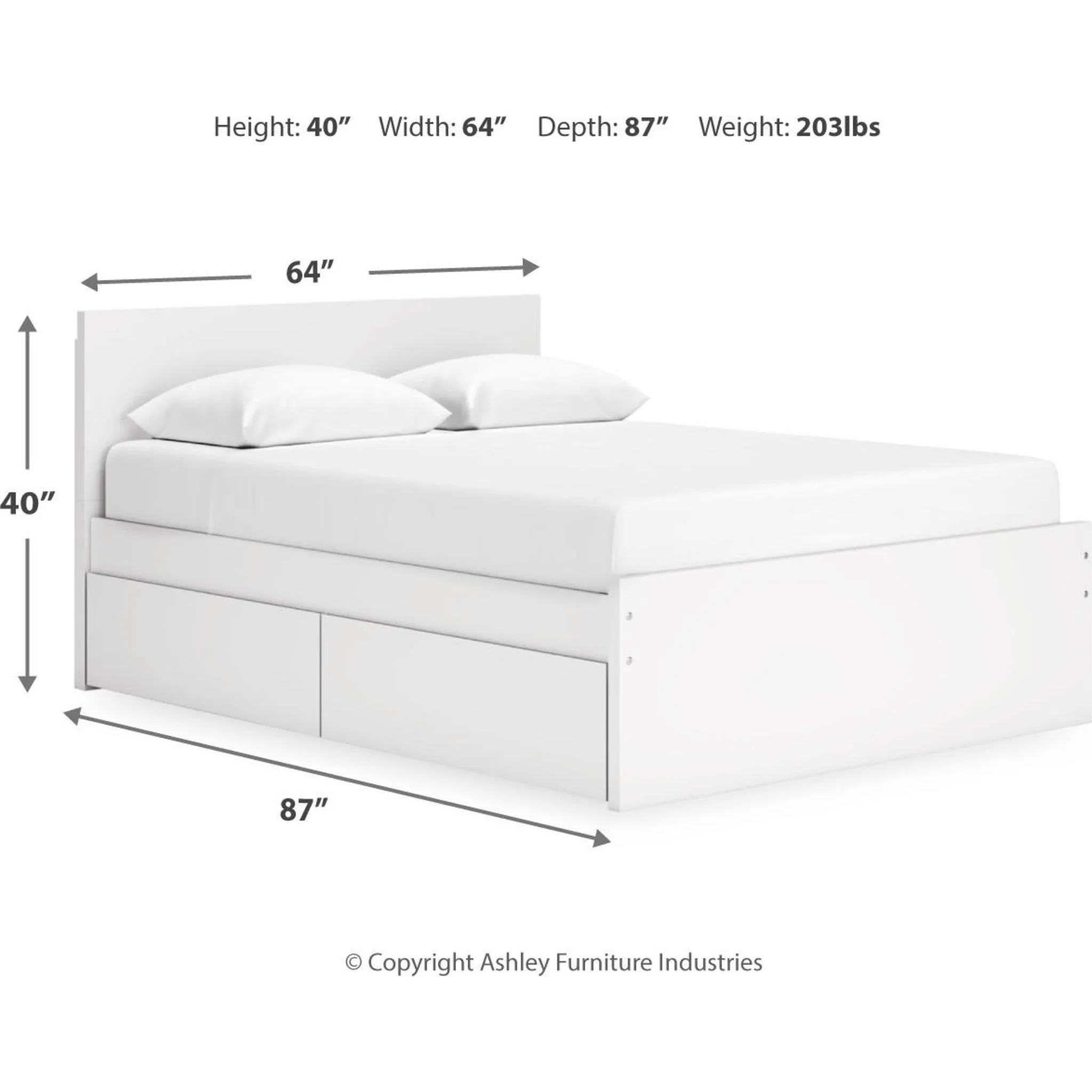 Onita Queen Storage Bed - White - Image 5