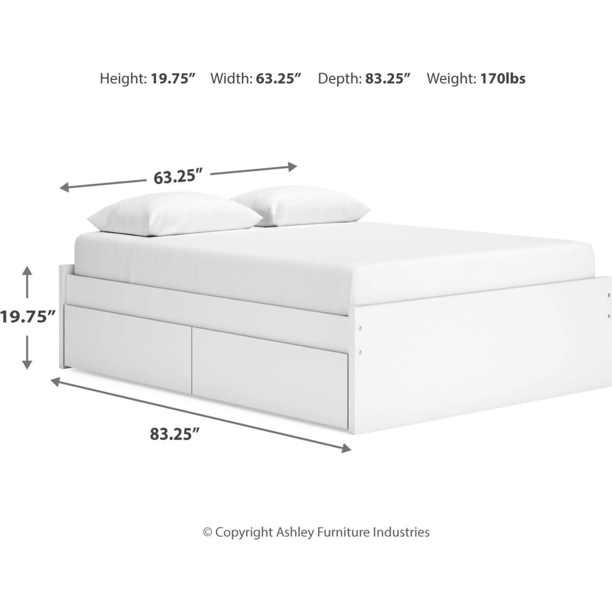 Onita Queen Storage Bed - White - Image 16