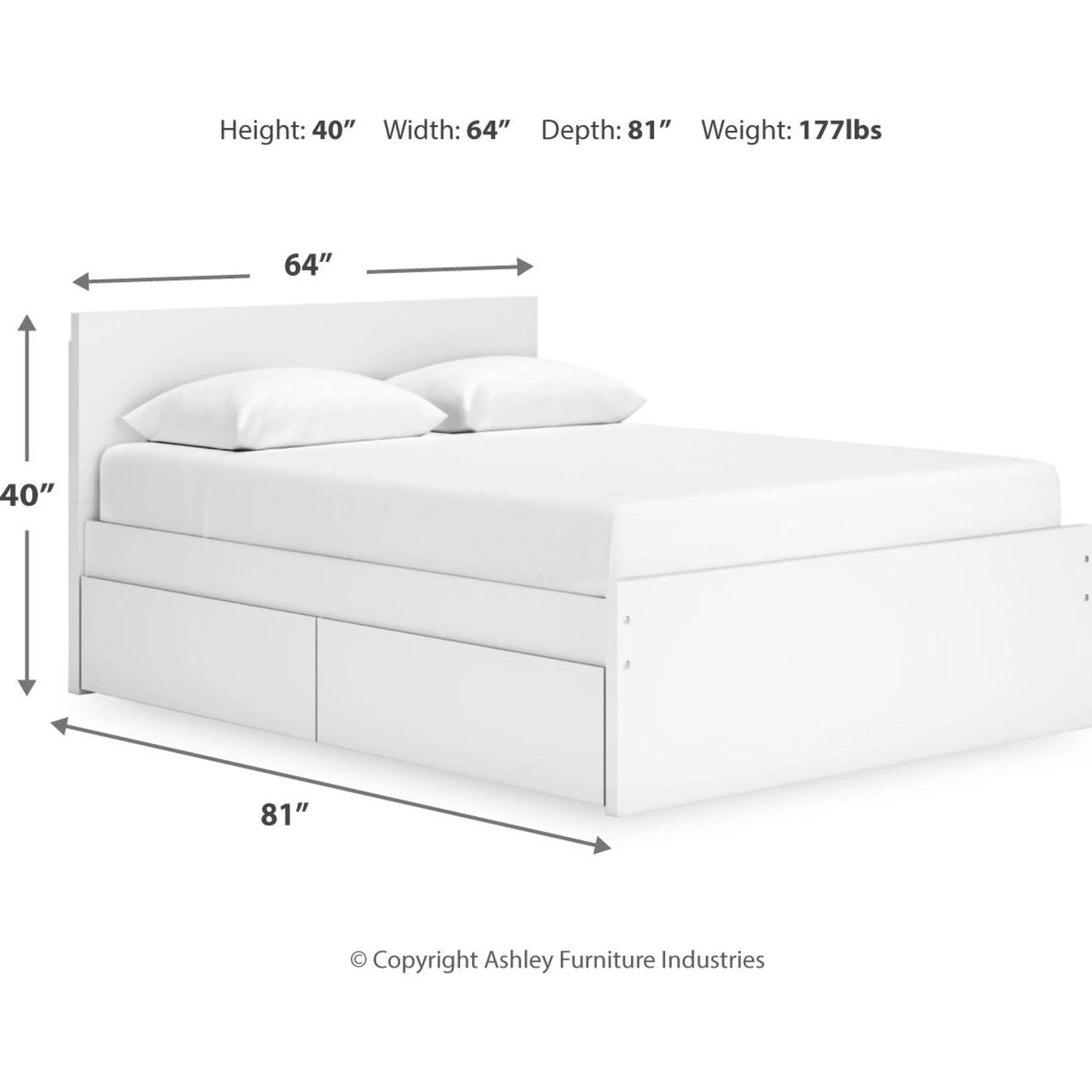 Onita Queen Storage Bed - White - Image 5